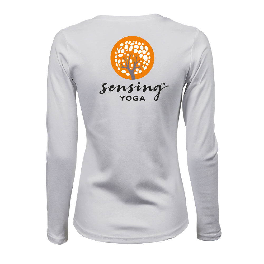 Långärmad t-shirt dammodell med ryggtryck