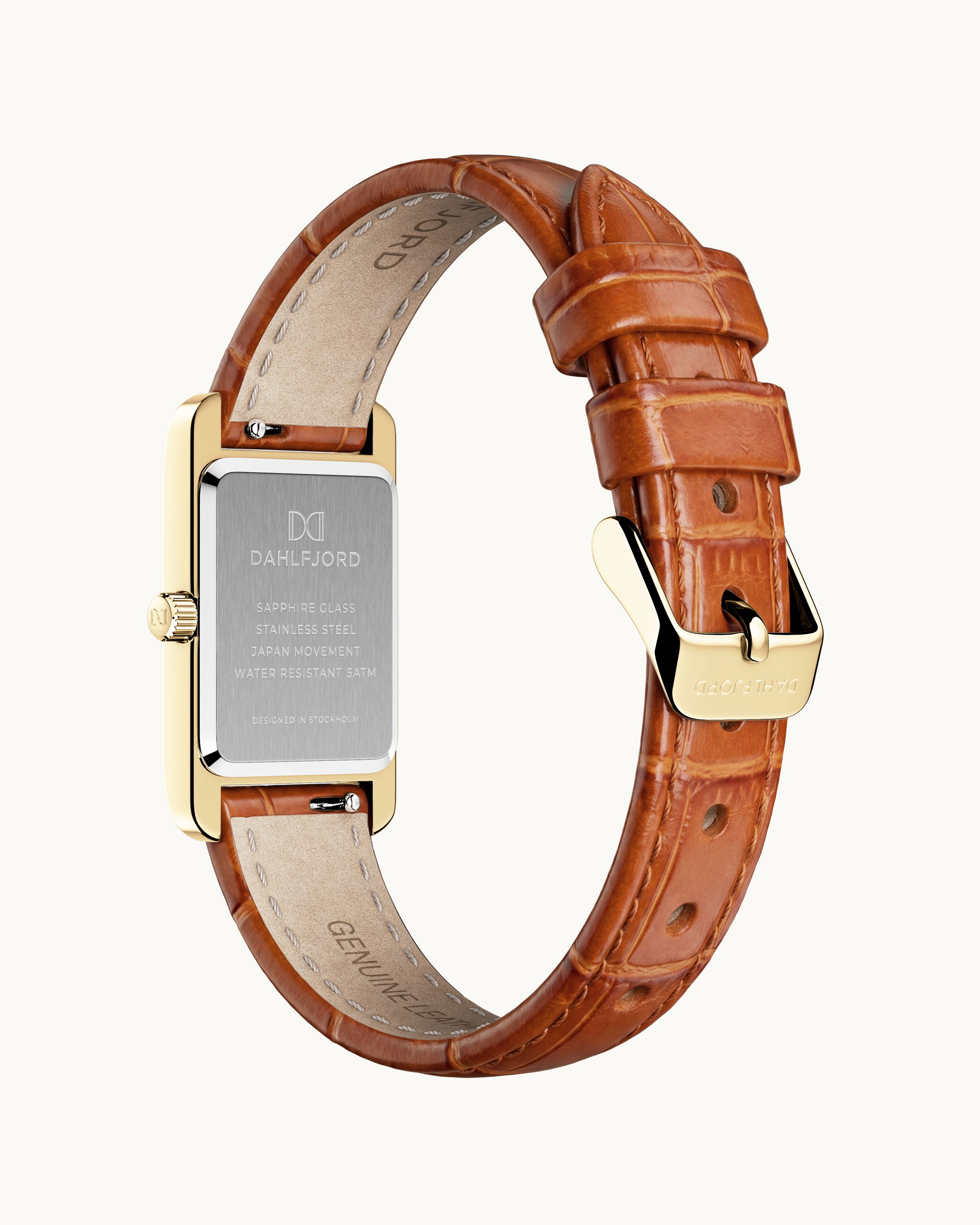 Diana Klockarmband Cognac Läder Guld
