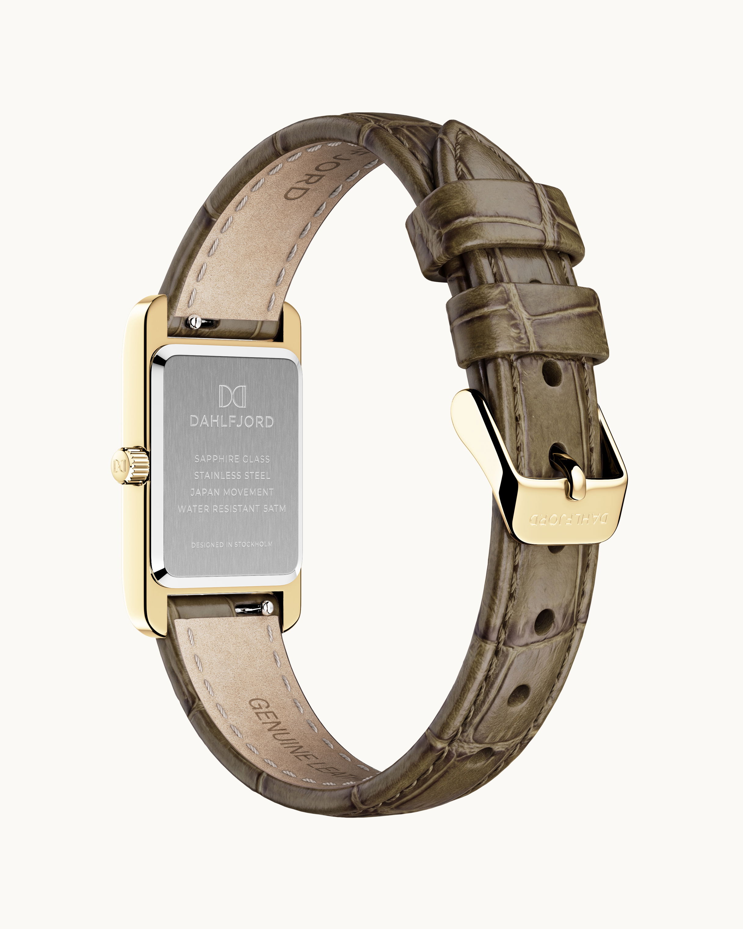 Diana Klockarmband Olivgrönt Läder Guld