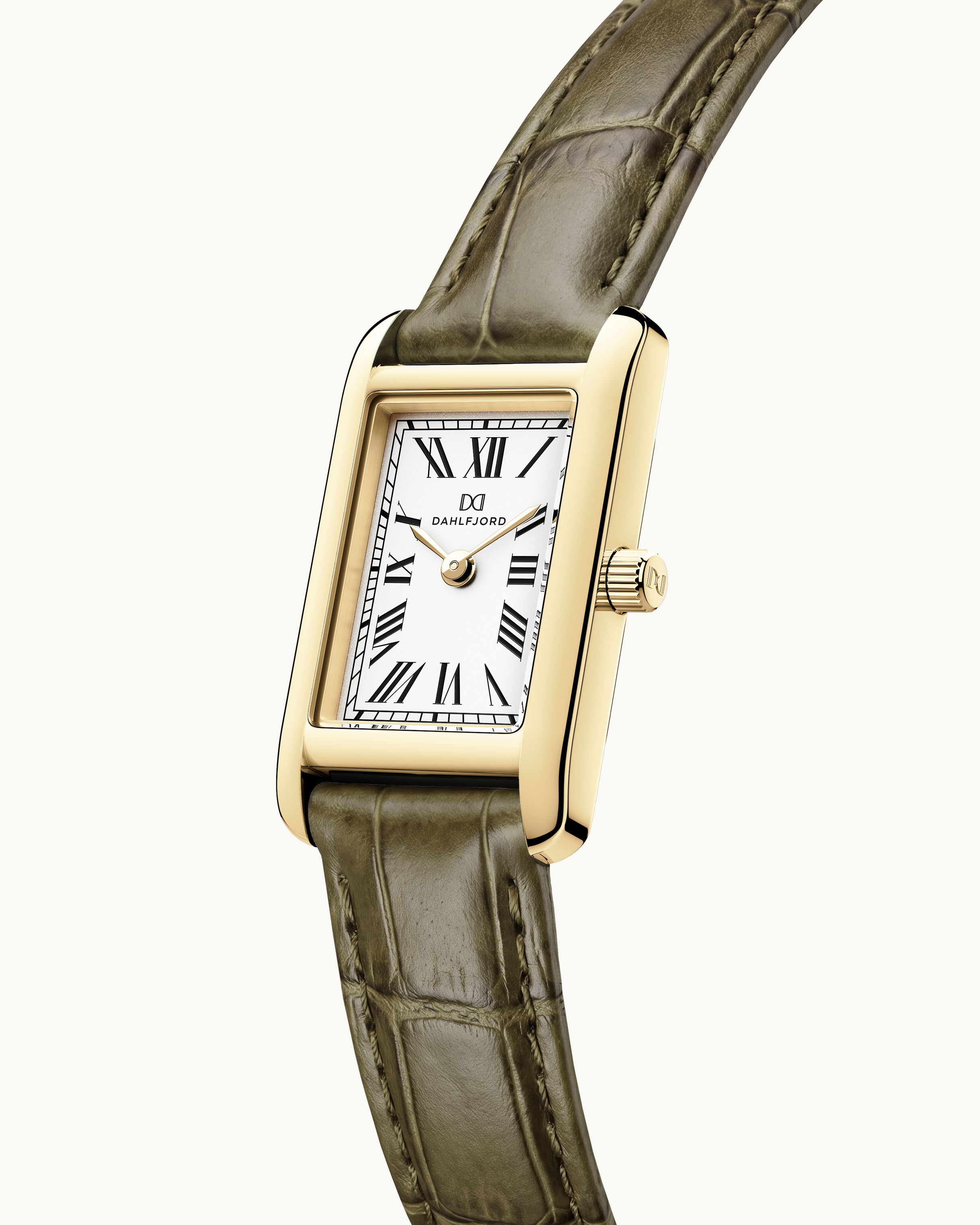 Diana Klockarmband Olivgrönt Läder Guld