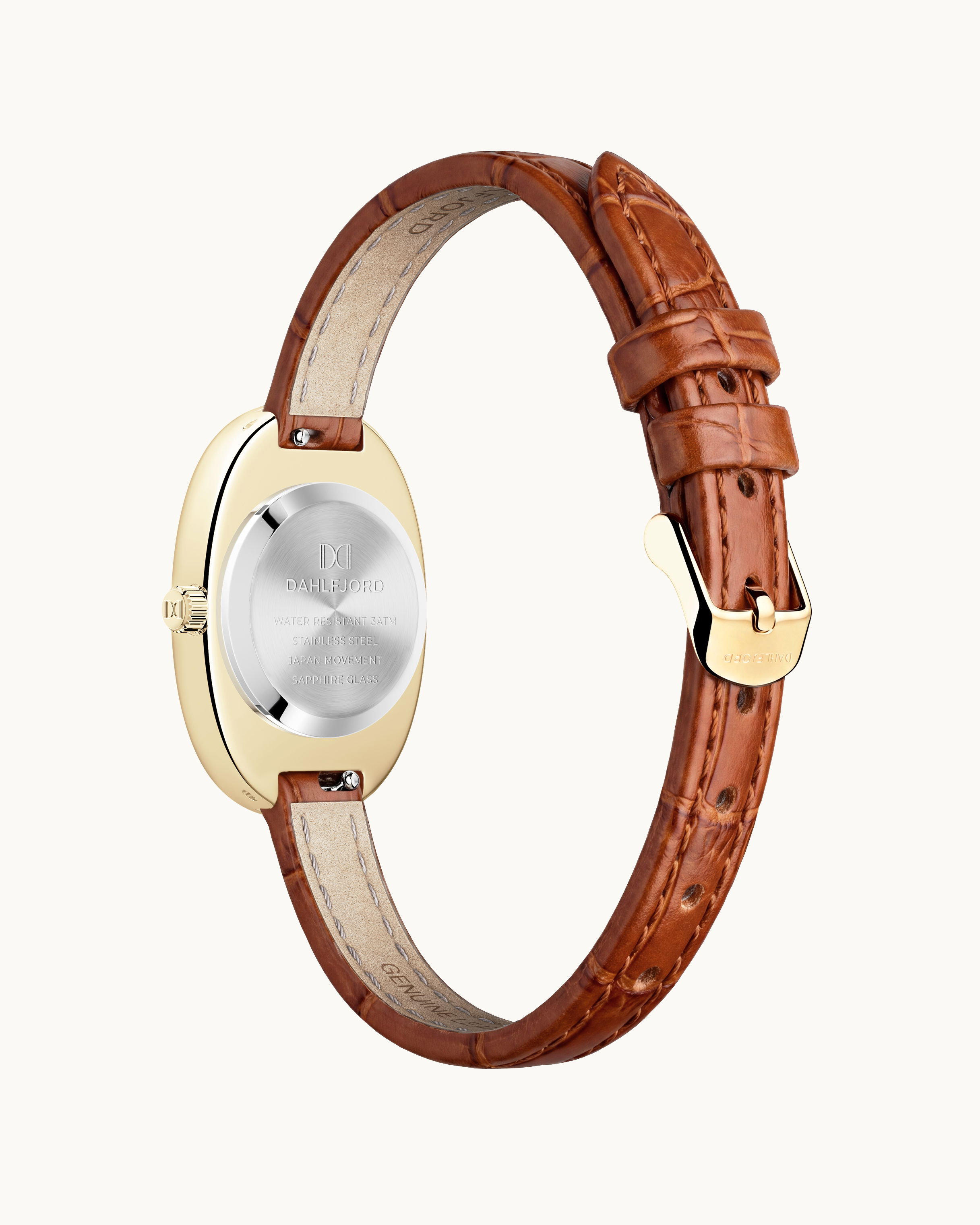 Josephine Klockarmband Cognac Läder Guld