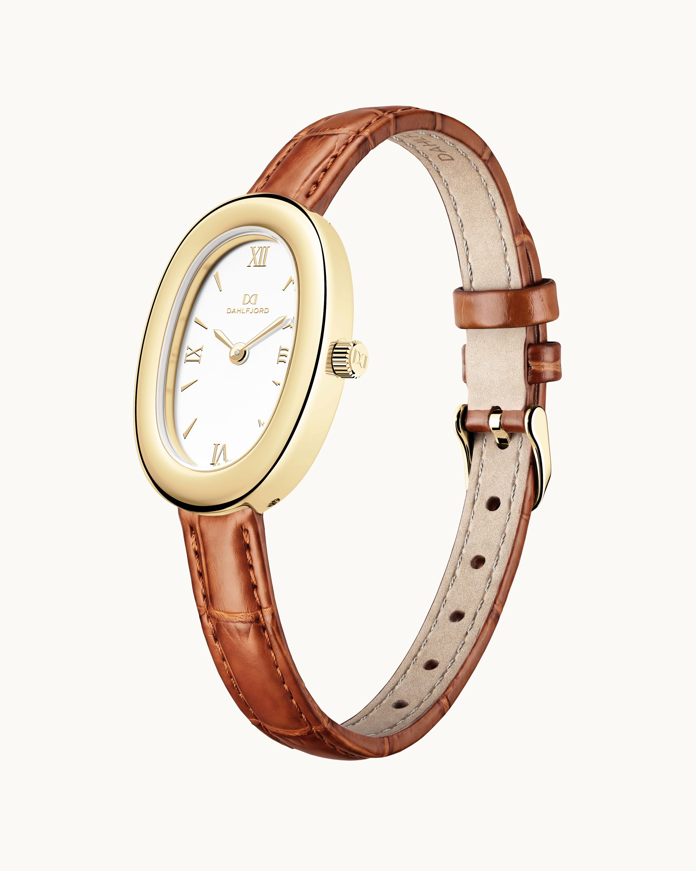 Josephine Klockarmband Cognac Läder Guld