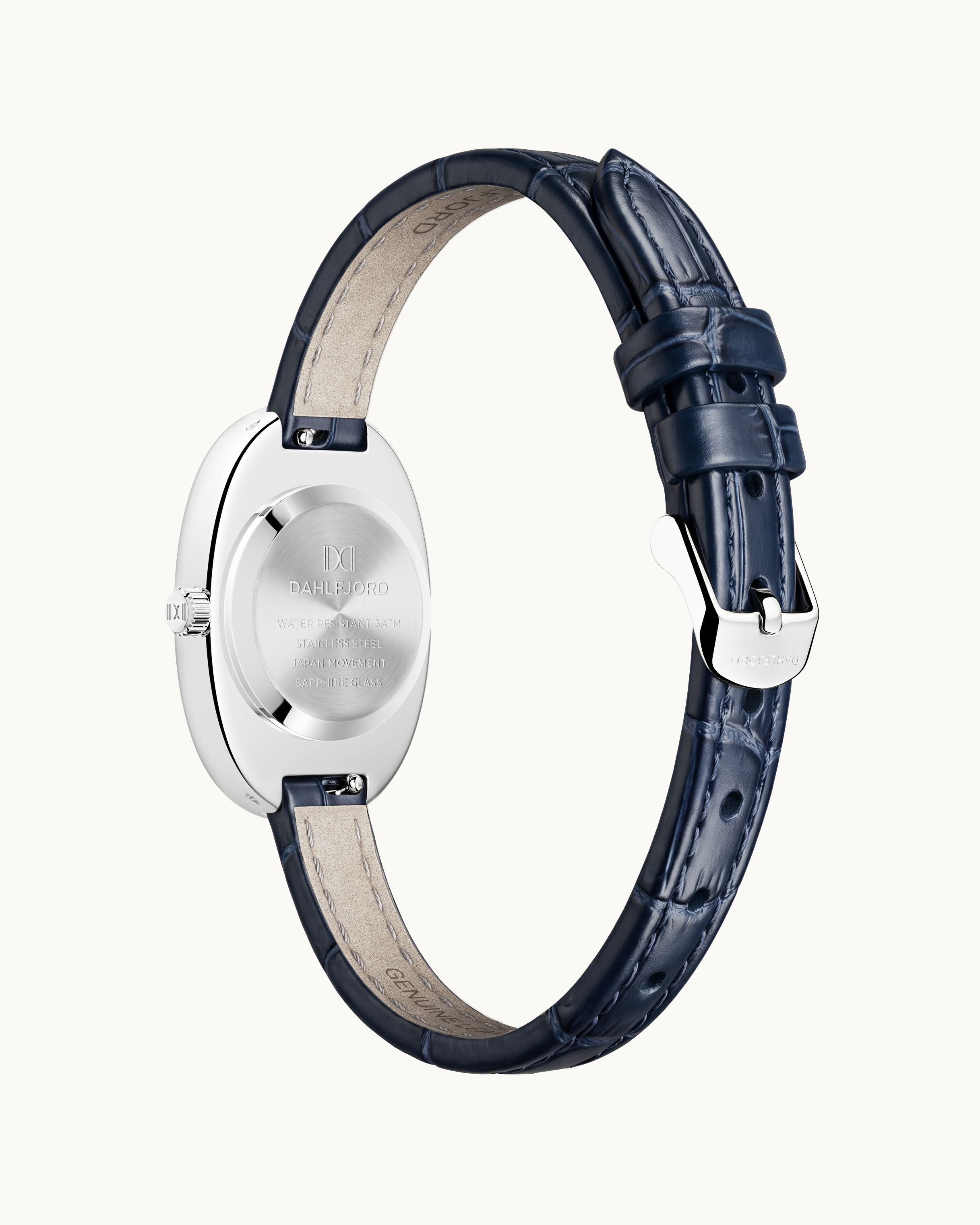 Josephine Klockarmband Blått Läder Silver Ton