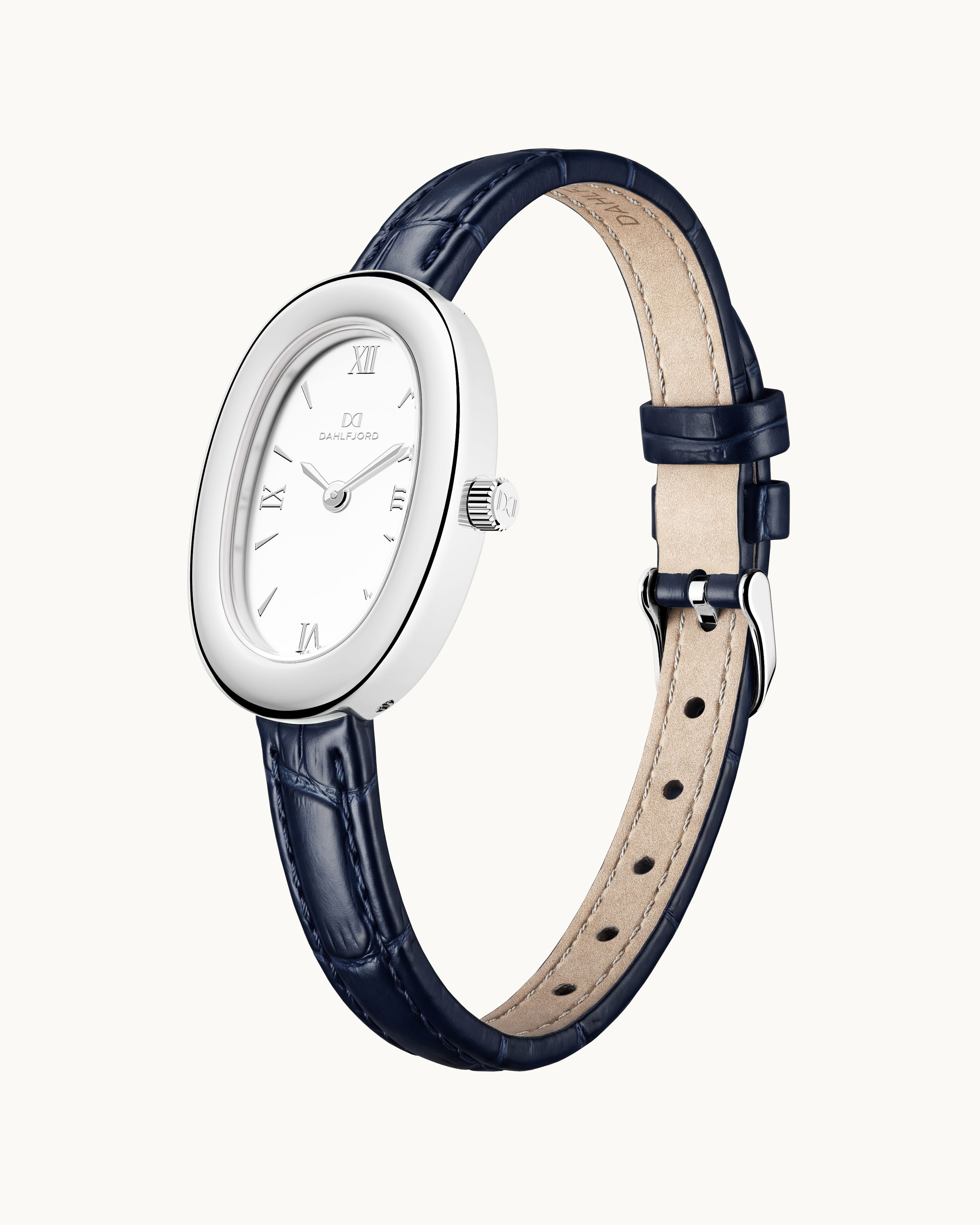 Josephine Klockarmband Blått Läder Silver Ton