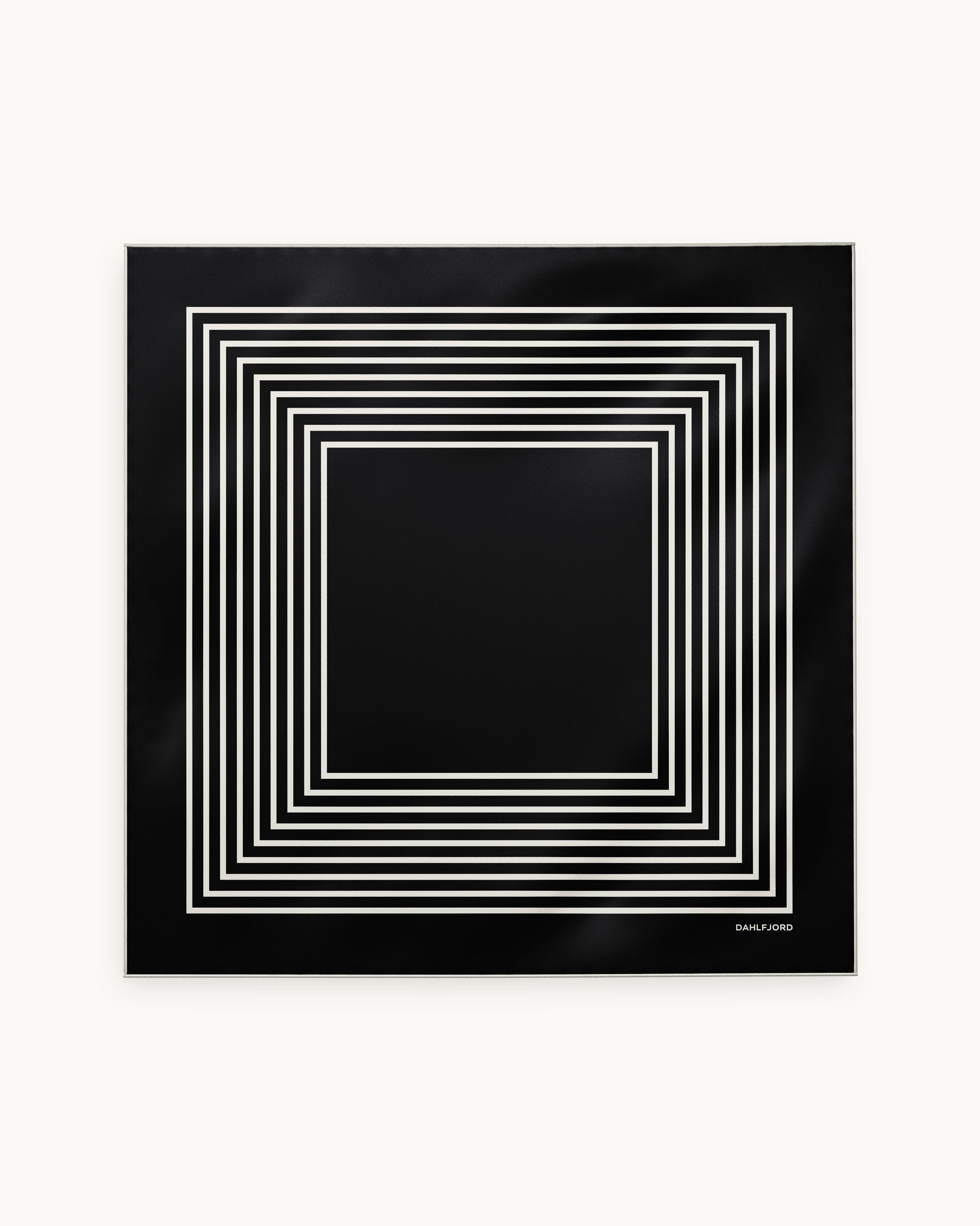 Svart Randig Silk Scarf