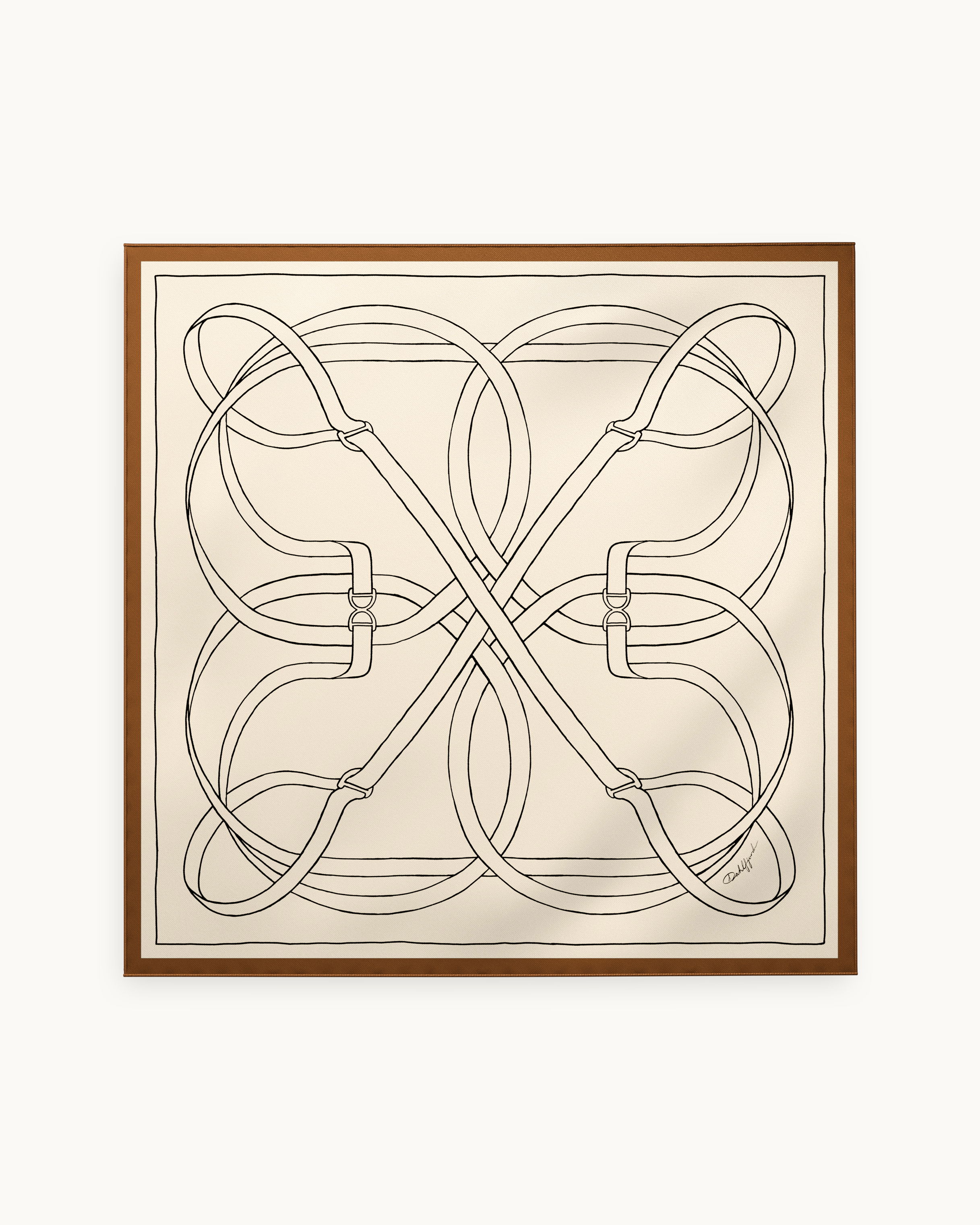 Beige Equestrian Silk Scarf