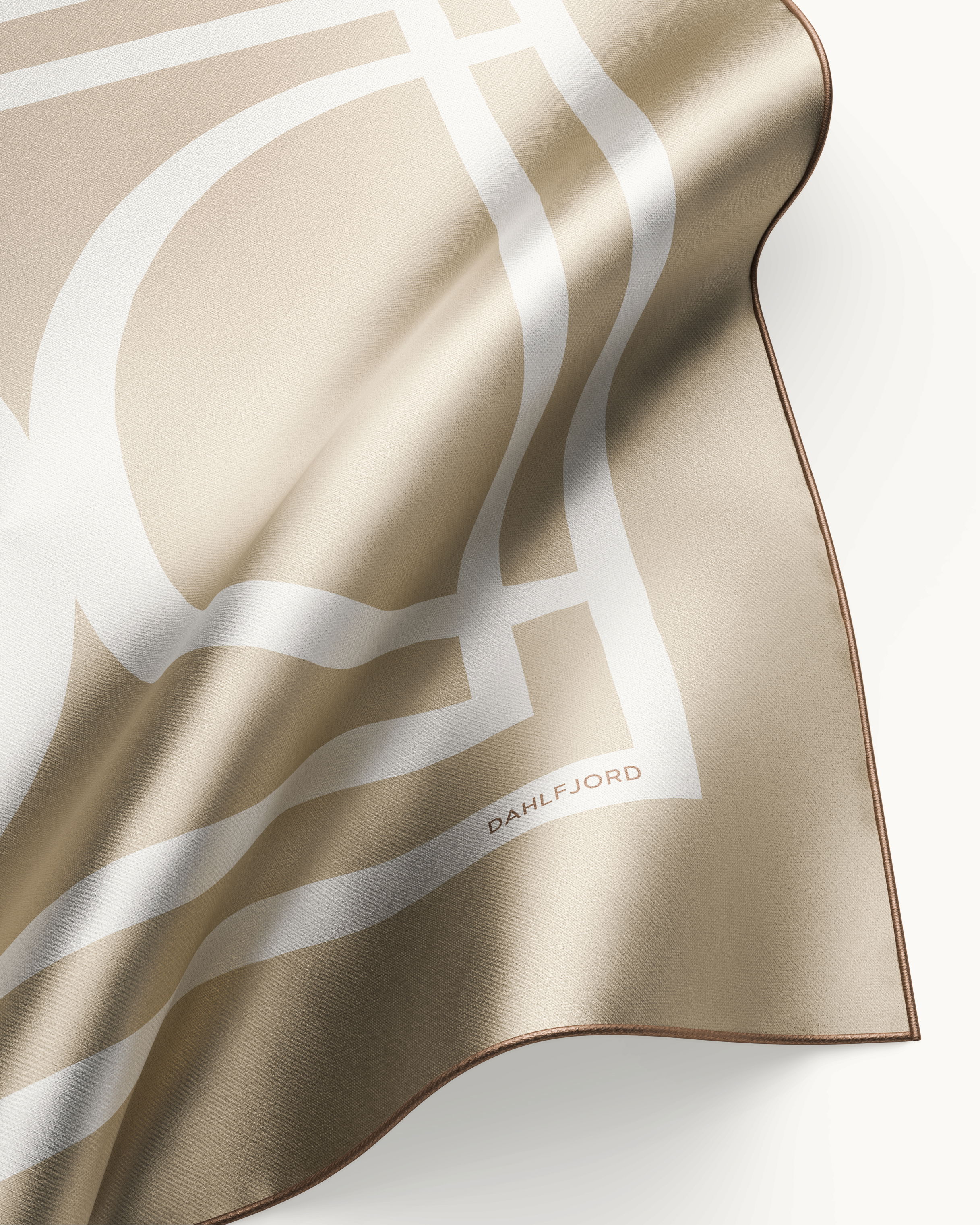 Beige Monogram Silk Scarf