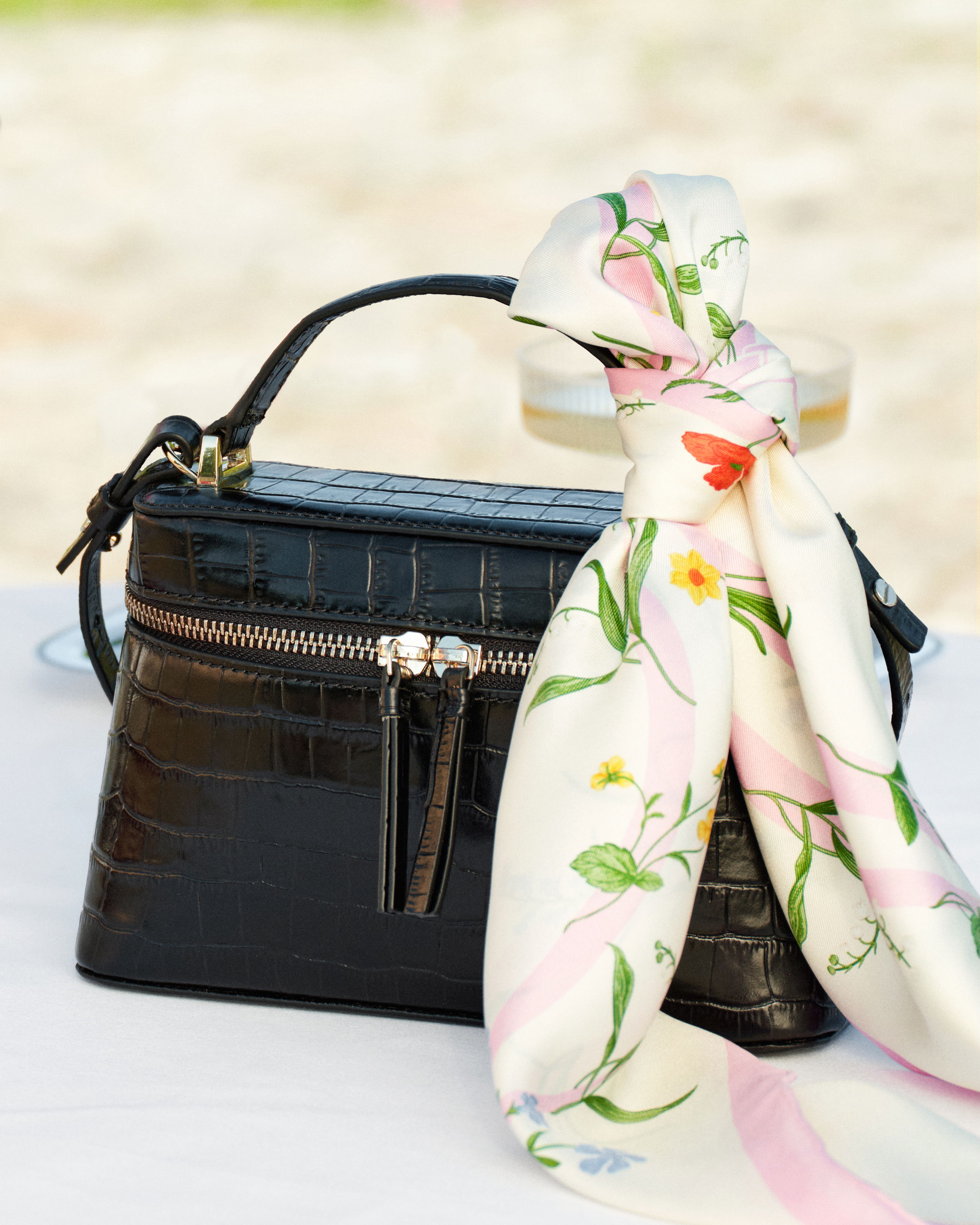 Blommig Rosa Silk Scarf
