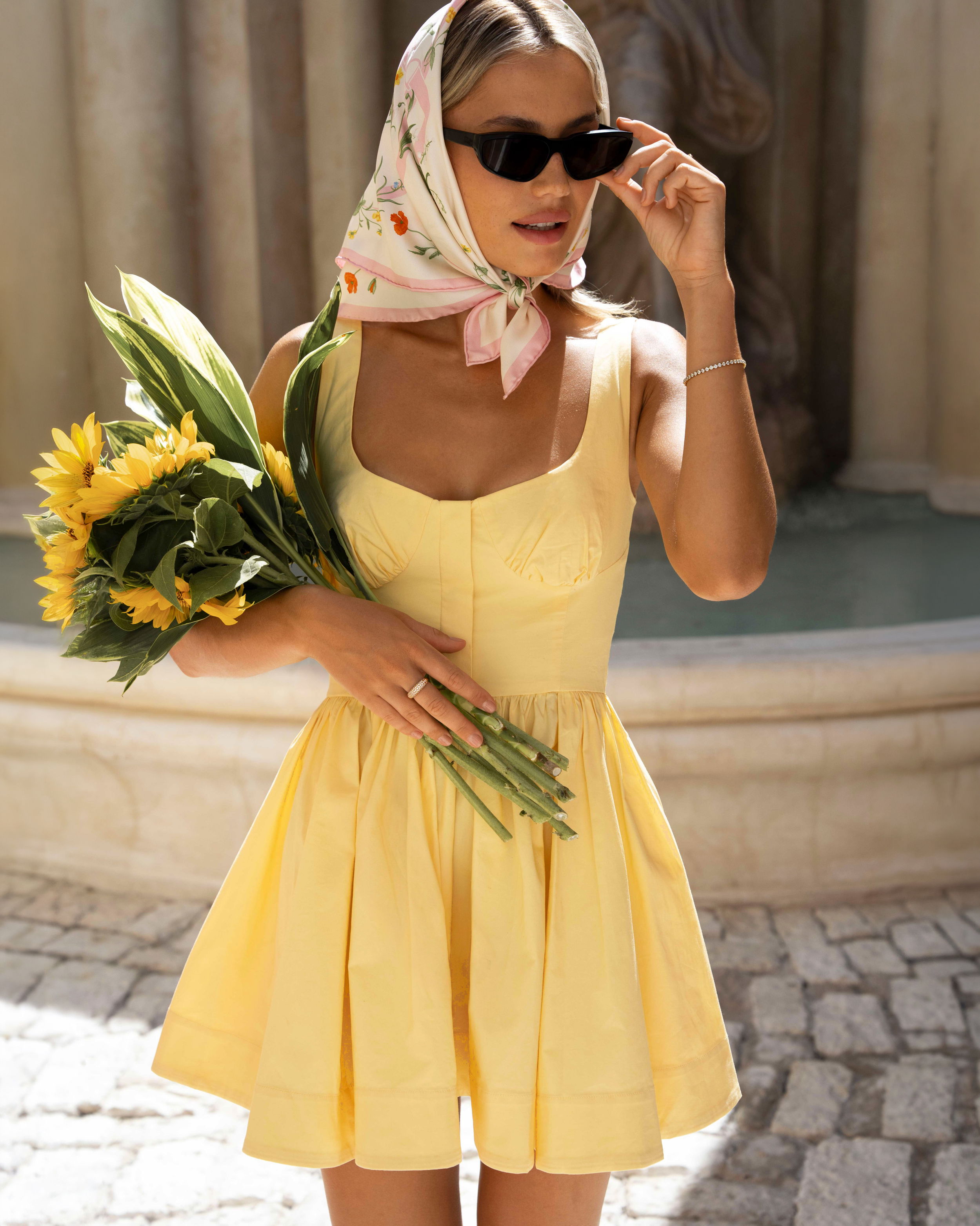 Blommig Rosa Silk Scarf