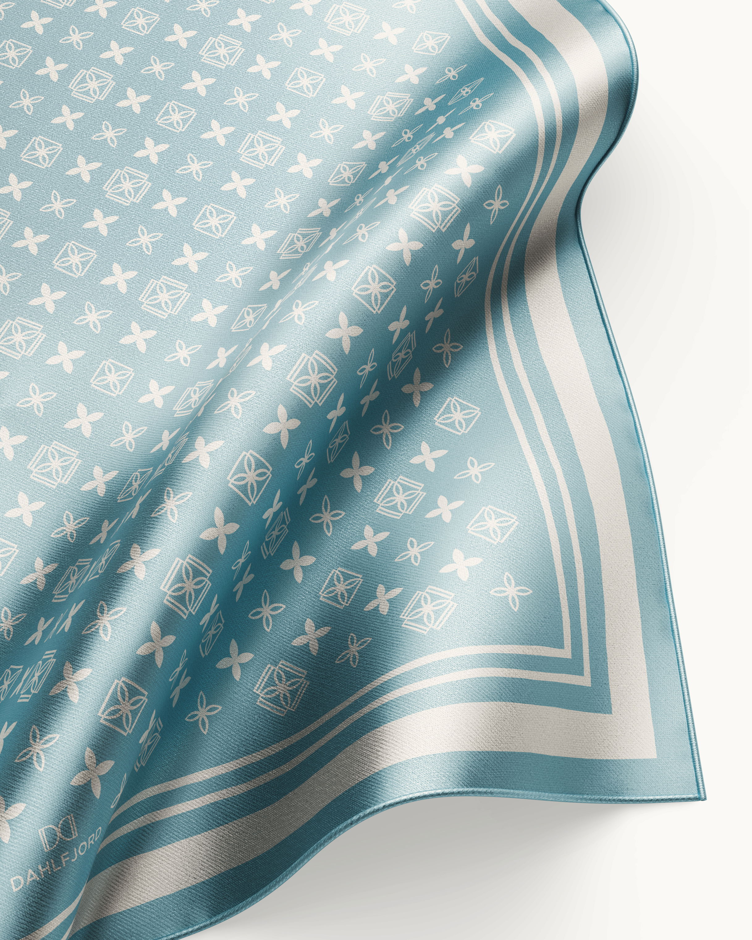 Blå Signatur Silk Scarf