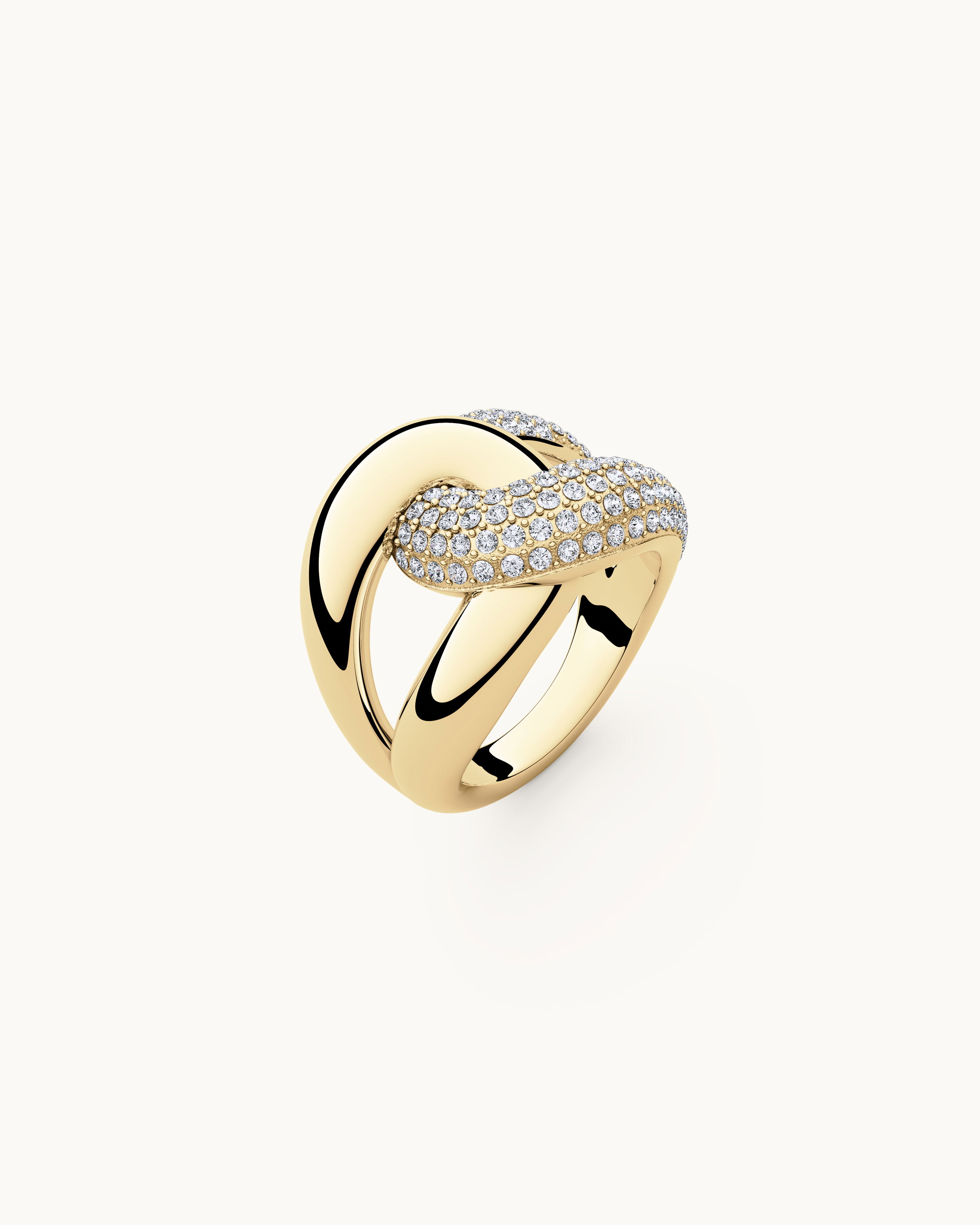 Beatrice Pavé Knut Ring Guld