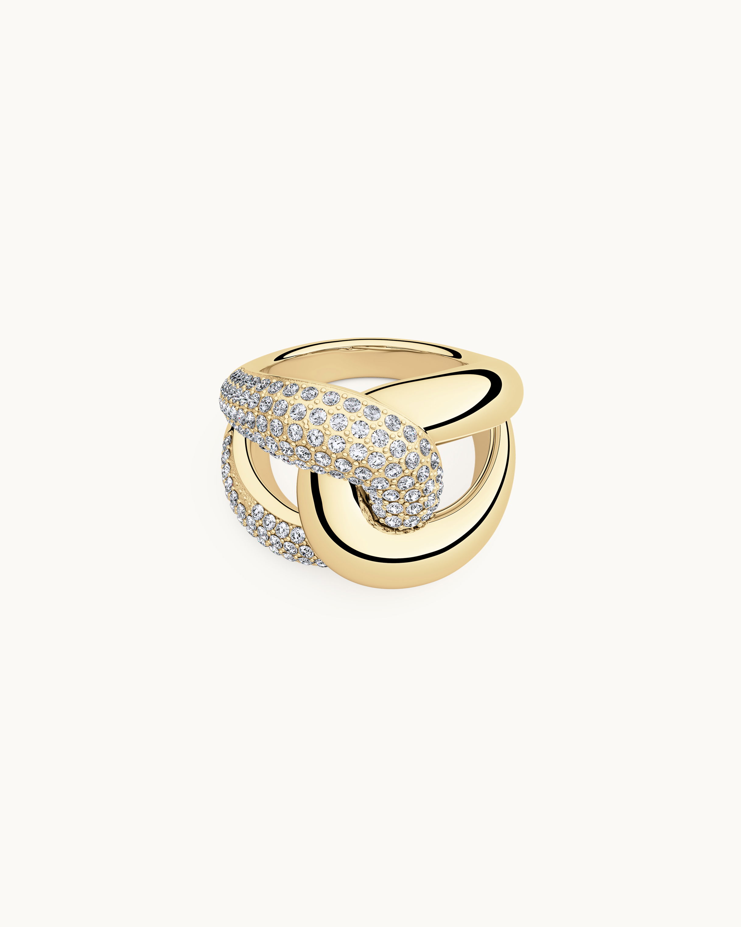 Beatrice Pavé Knut Ring Guld