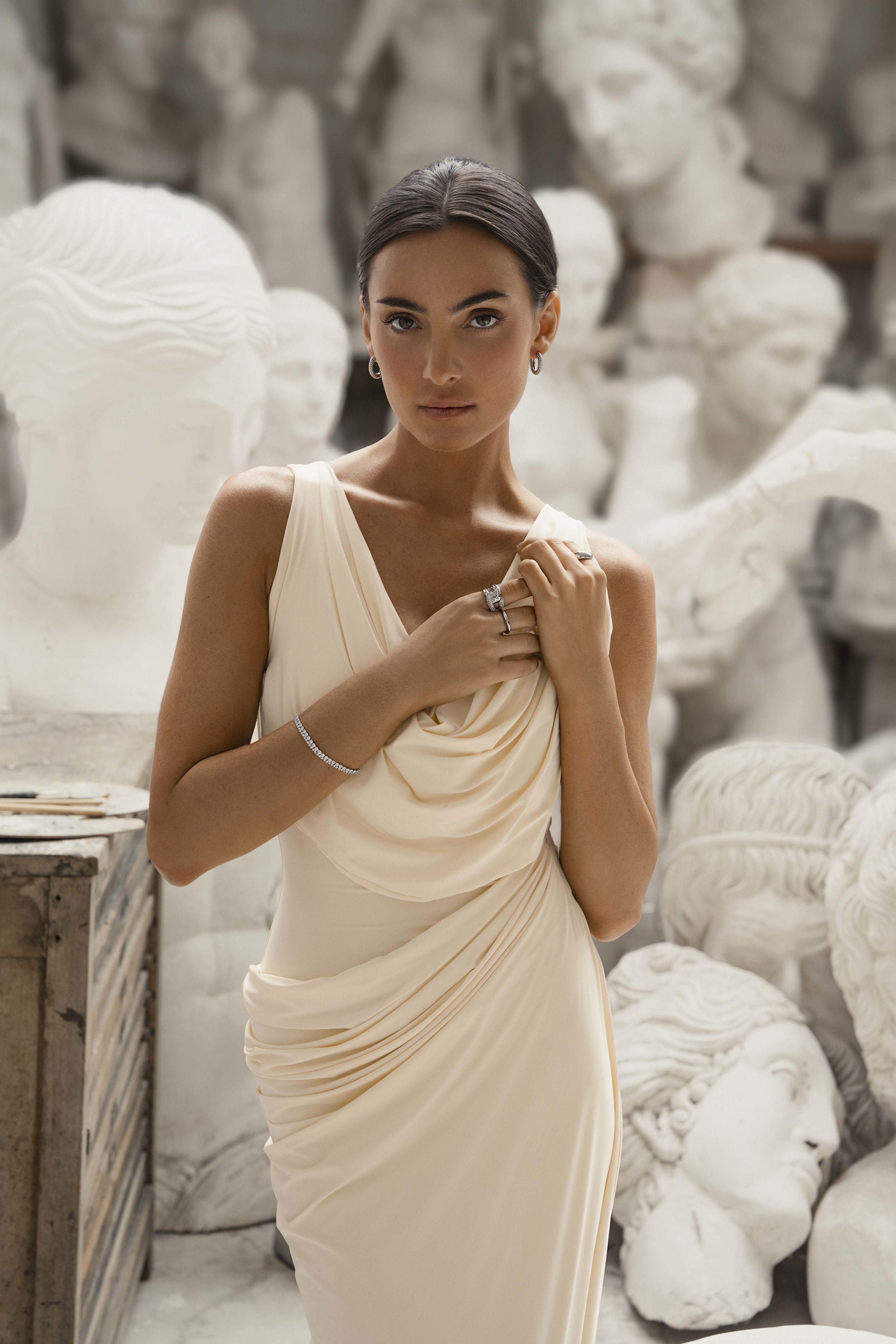 Beatrice Pavé Knut Ring Silver Ton