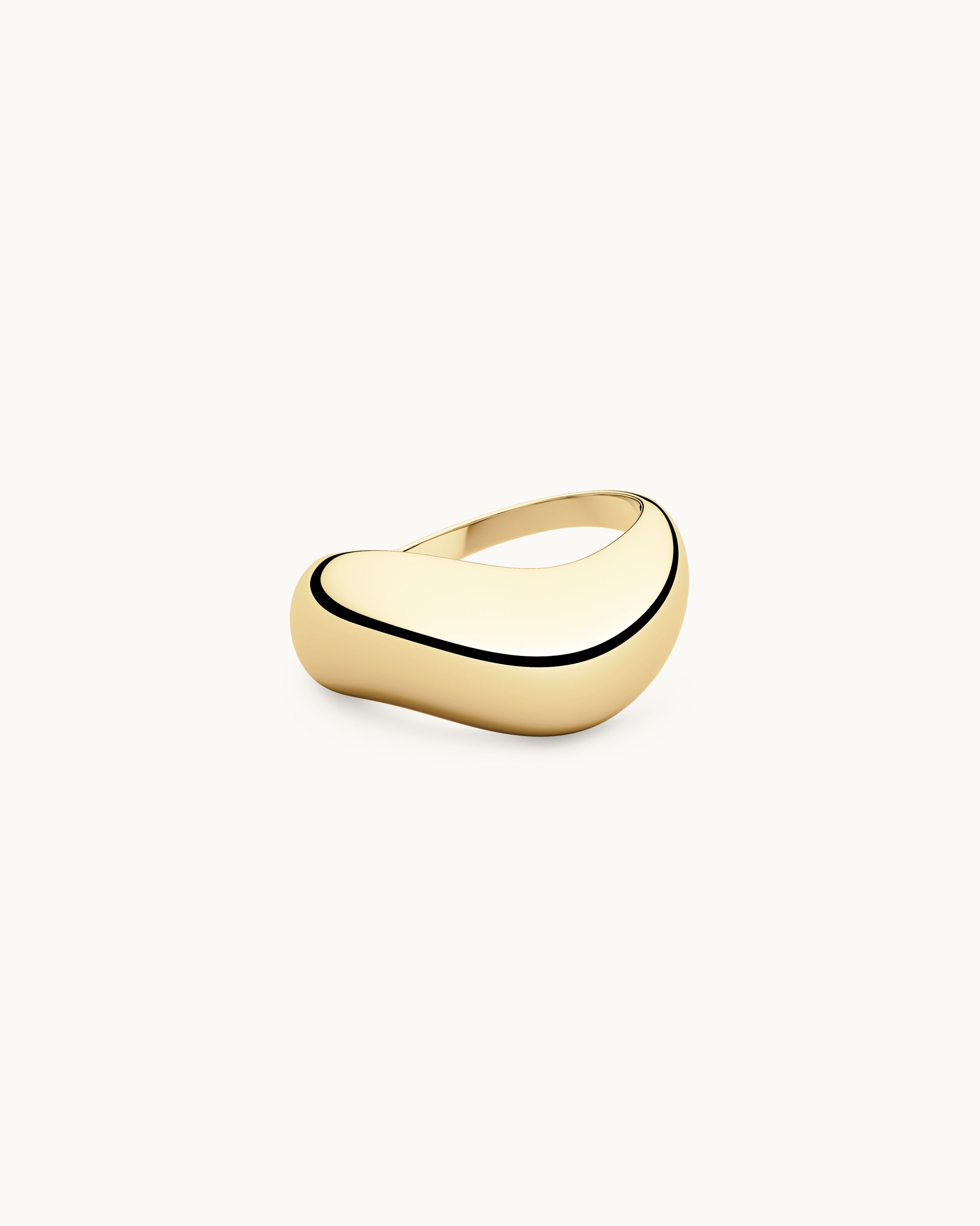 Saga Chunky Vågig Ring Guld