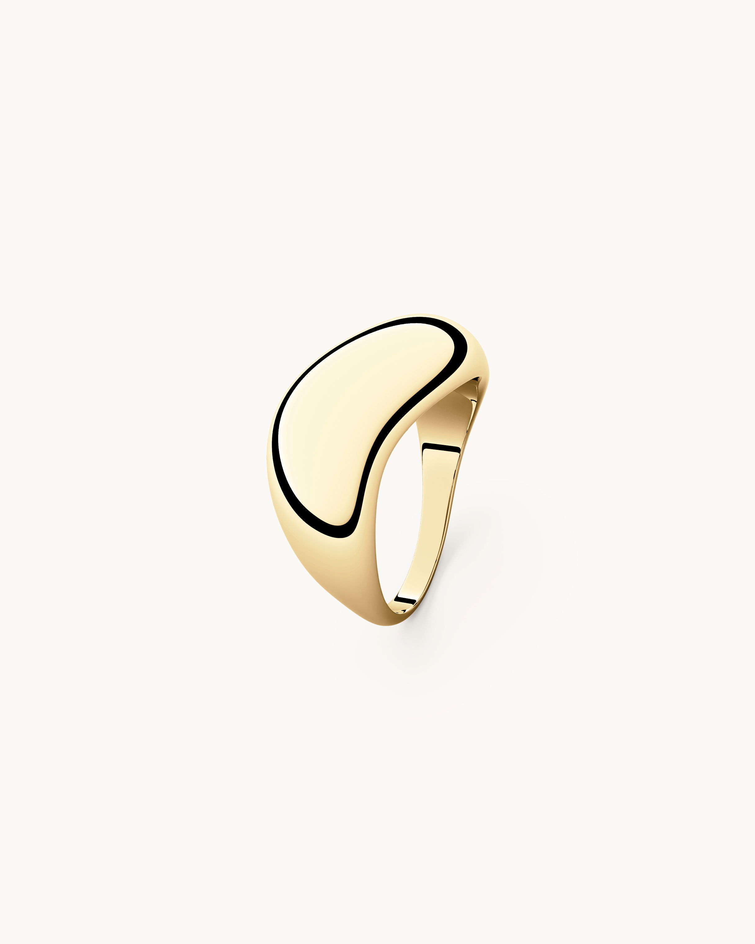 Saga Chunky Vågig Ring Guld