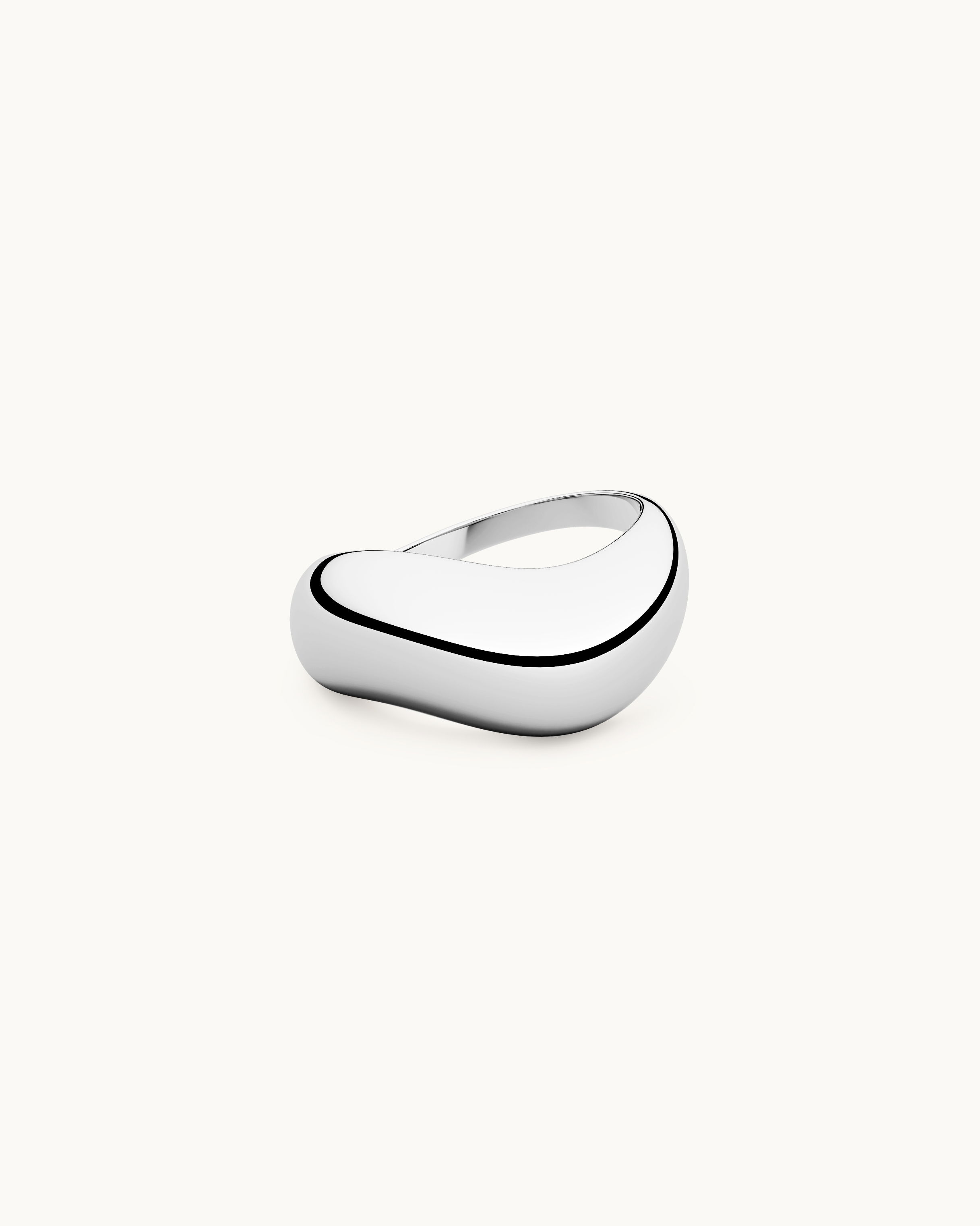 Saga Chunky Vågig Ring Silver Ton
