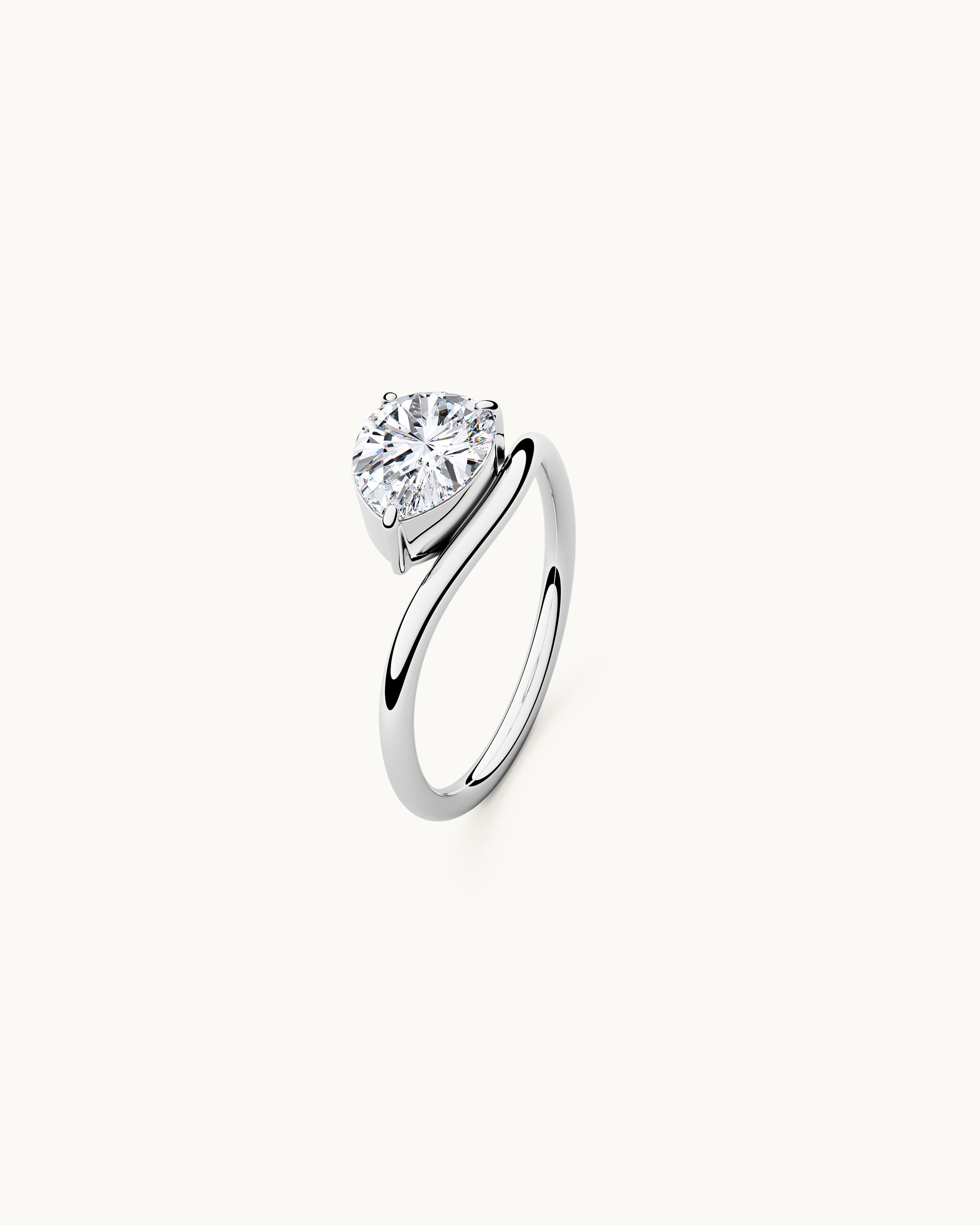 Julia Vågig Droppformad Ring Silver Ton