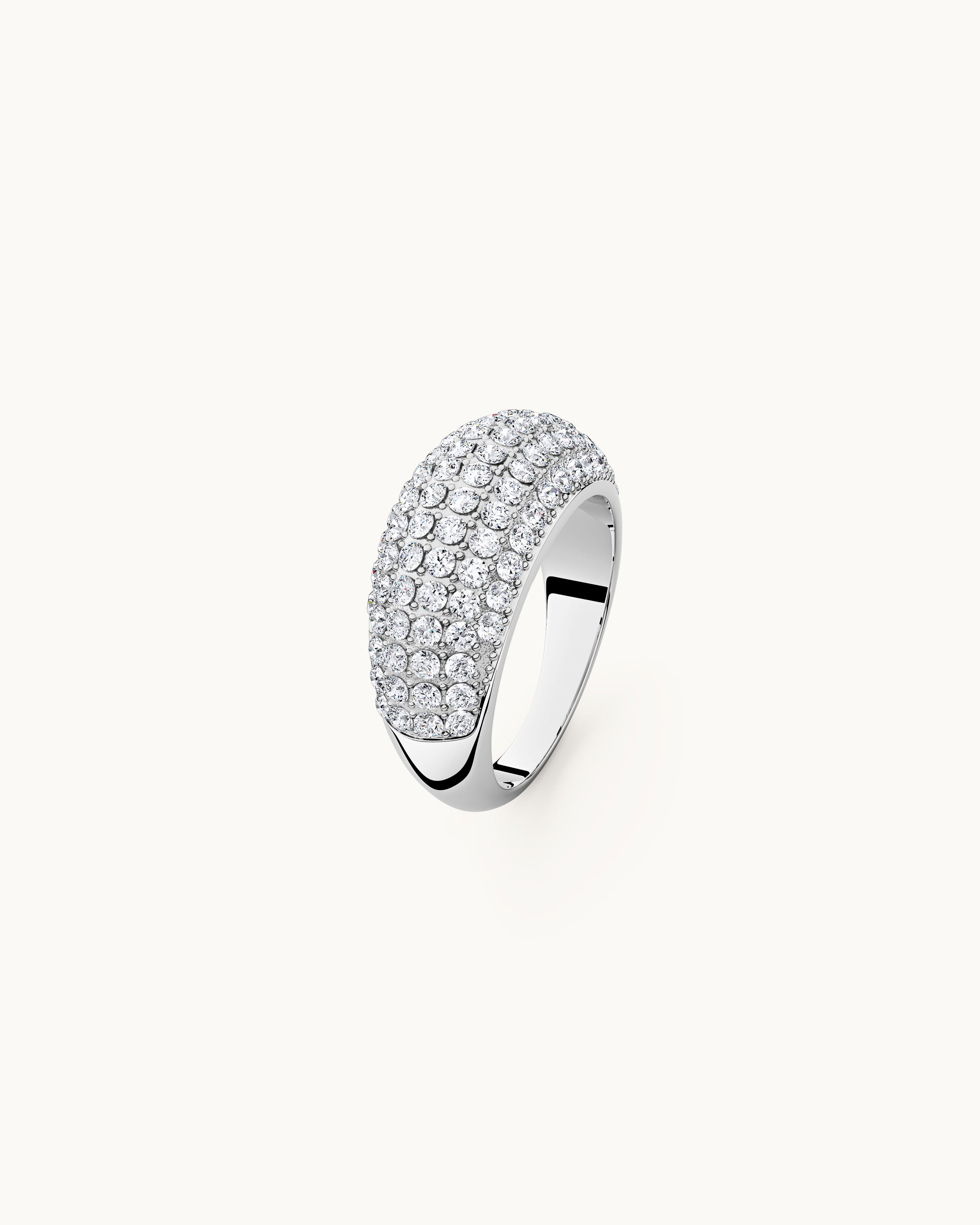 Gabrielle Chunky Pavé Ring Silver Ton