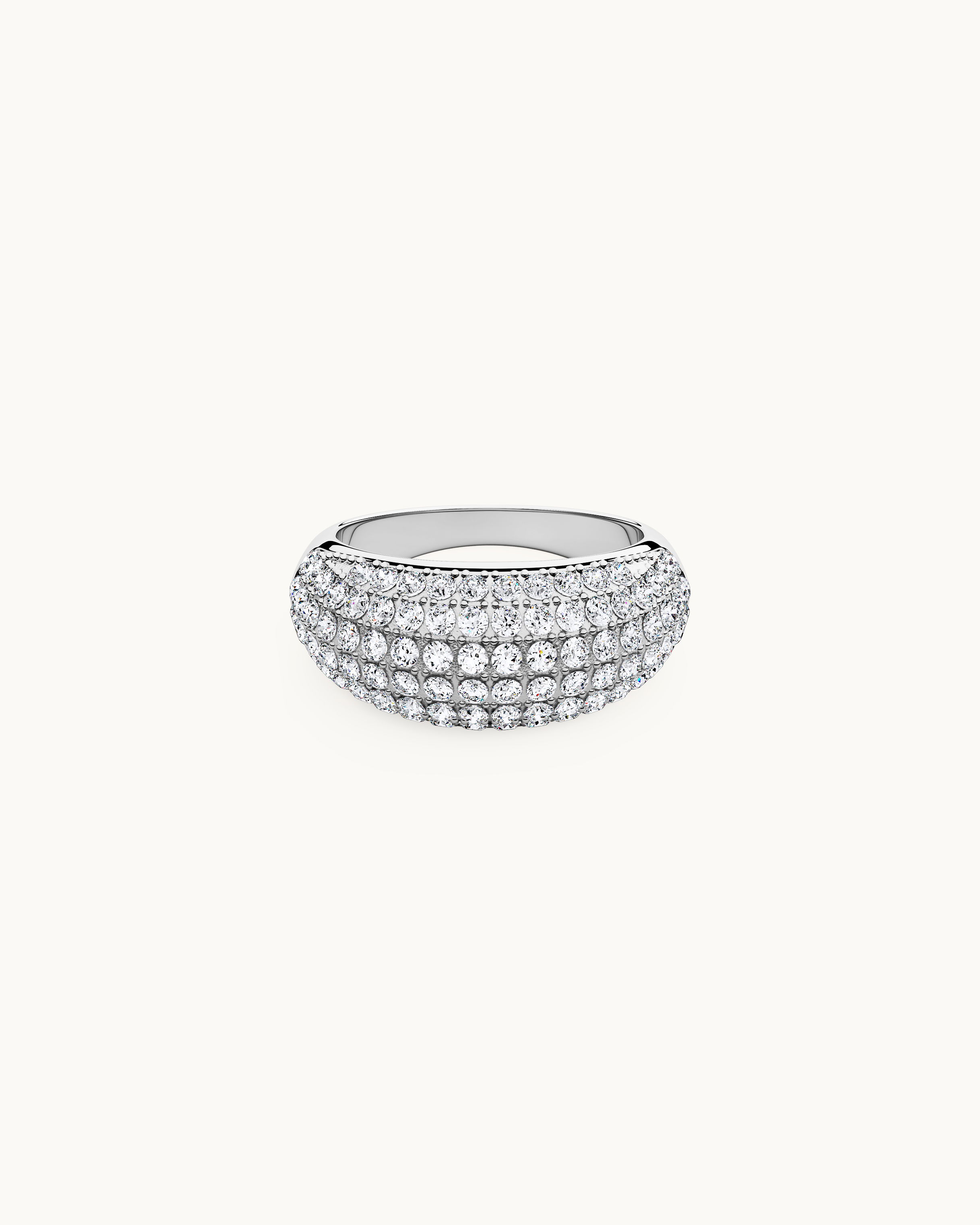 Gabrielle Chunky Pavé Ring Silver Ton
