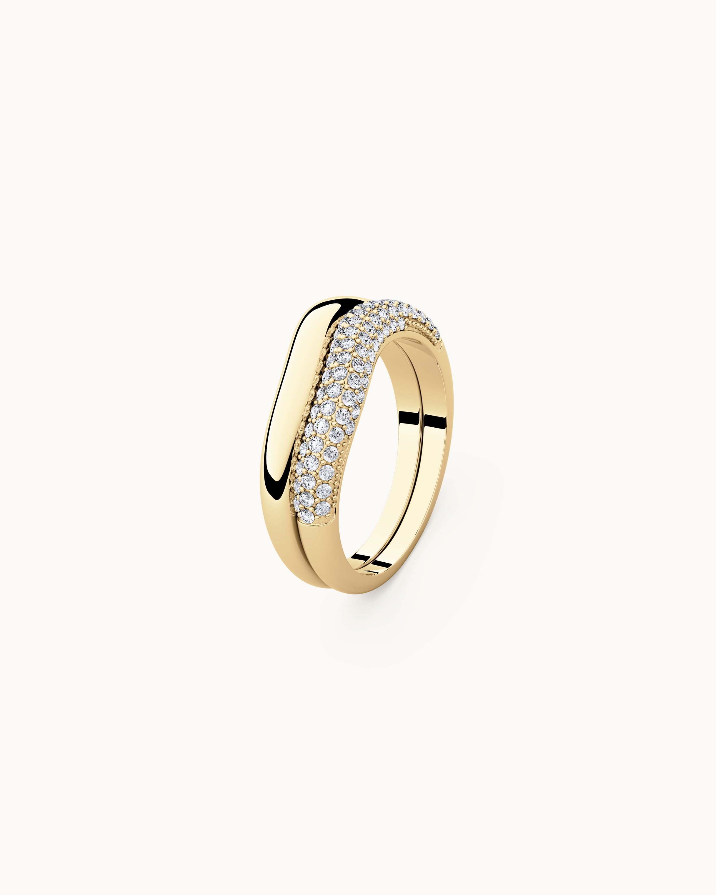 Alva Twin Pavé Ring Guld