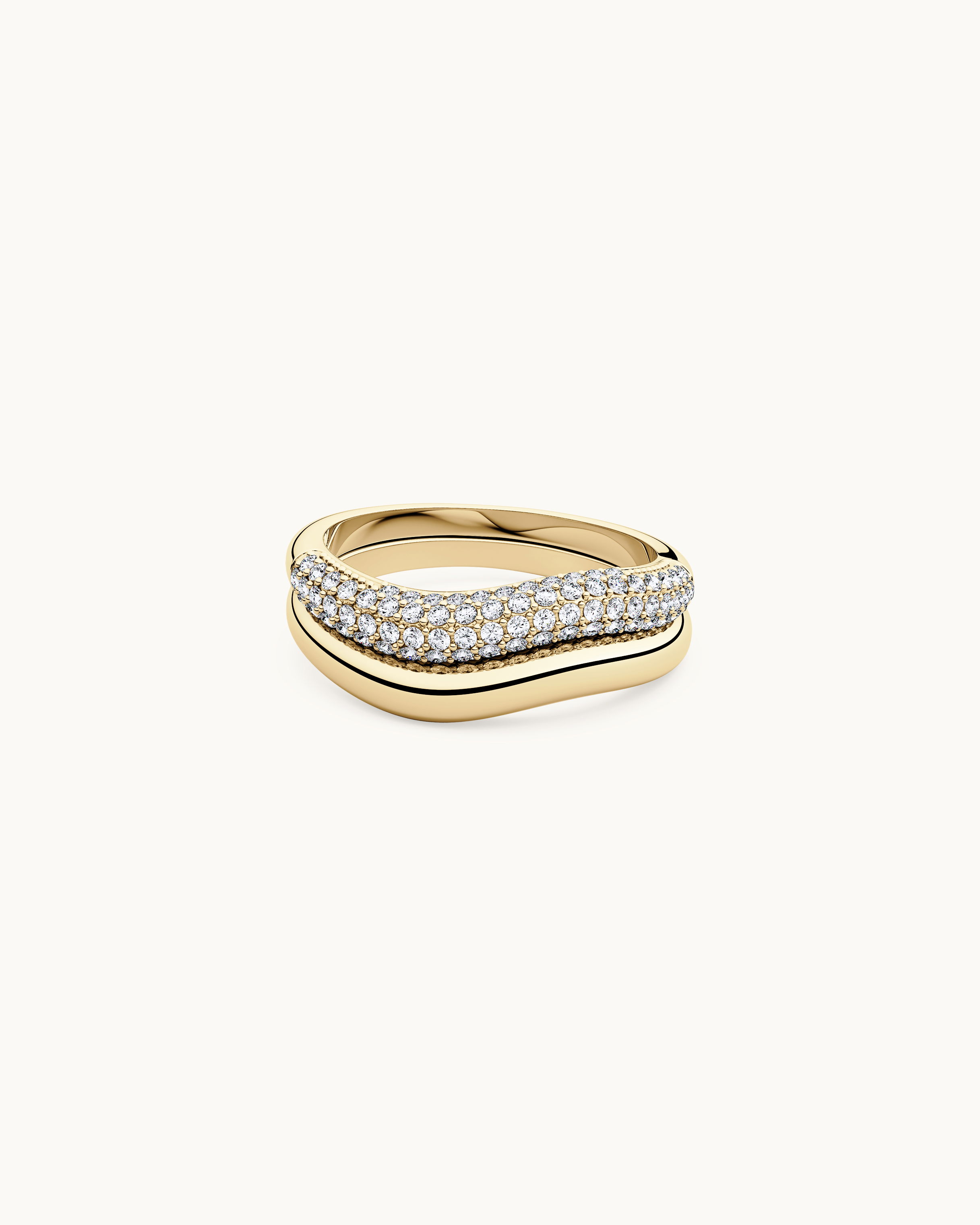 Alva Twin Pavé Ring Guld