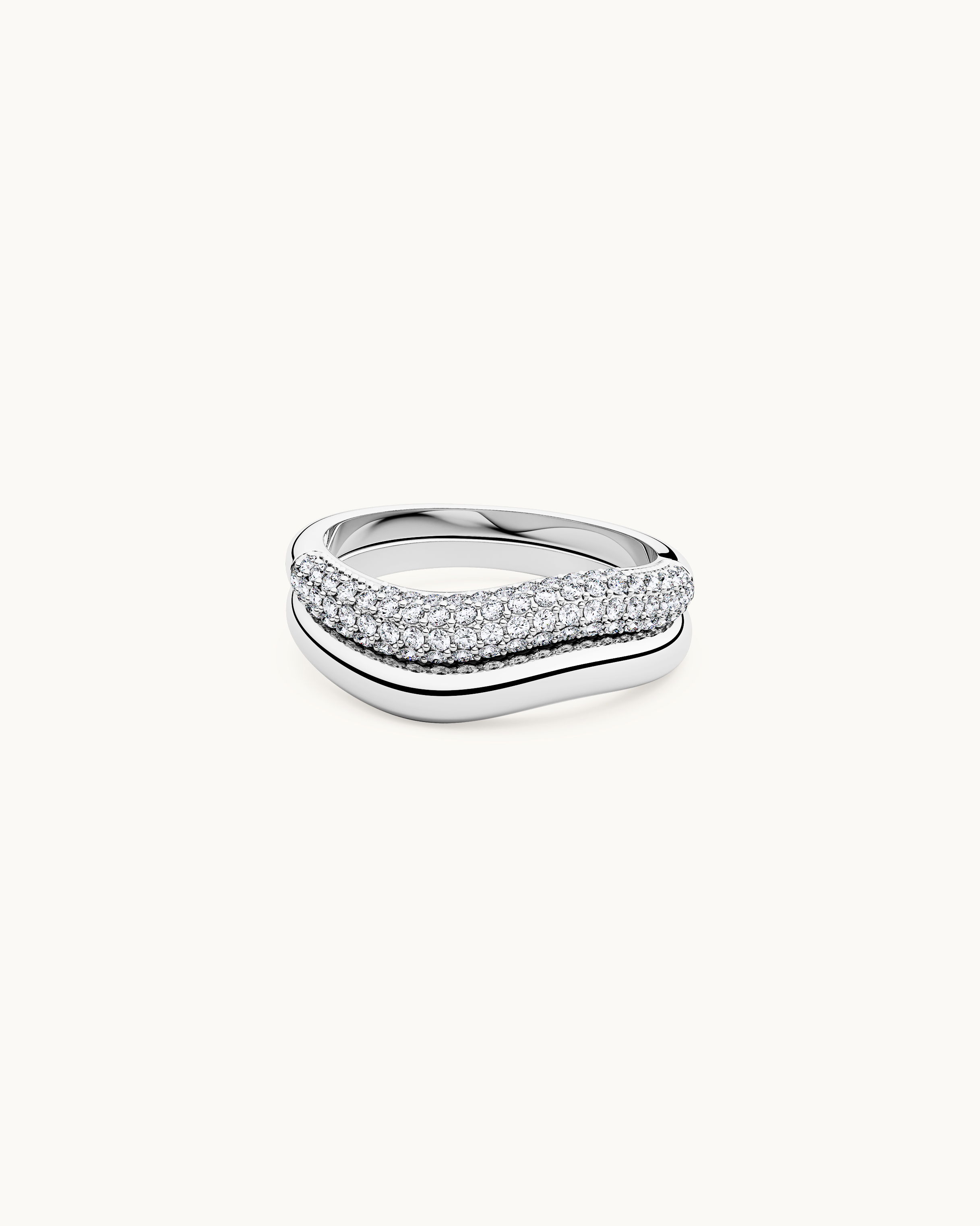 Alva Twin Pavé Ring Silver Ton