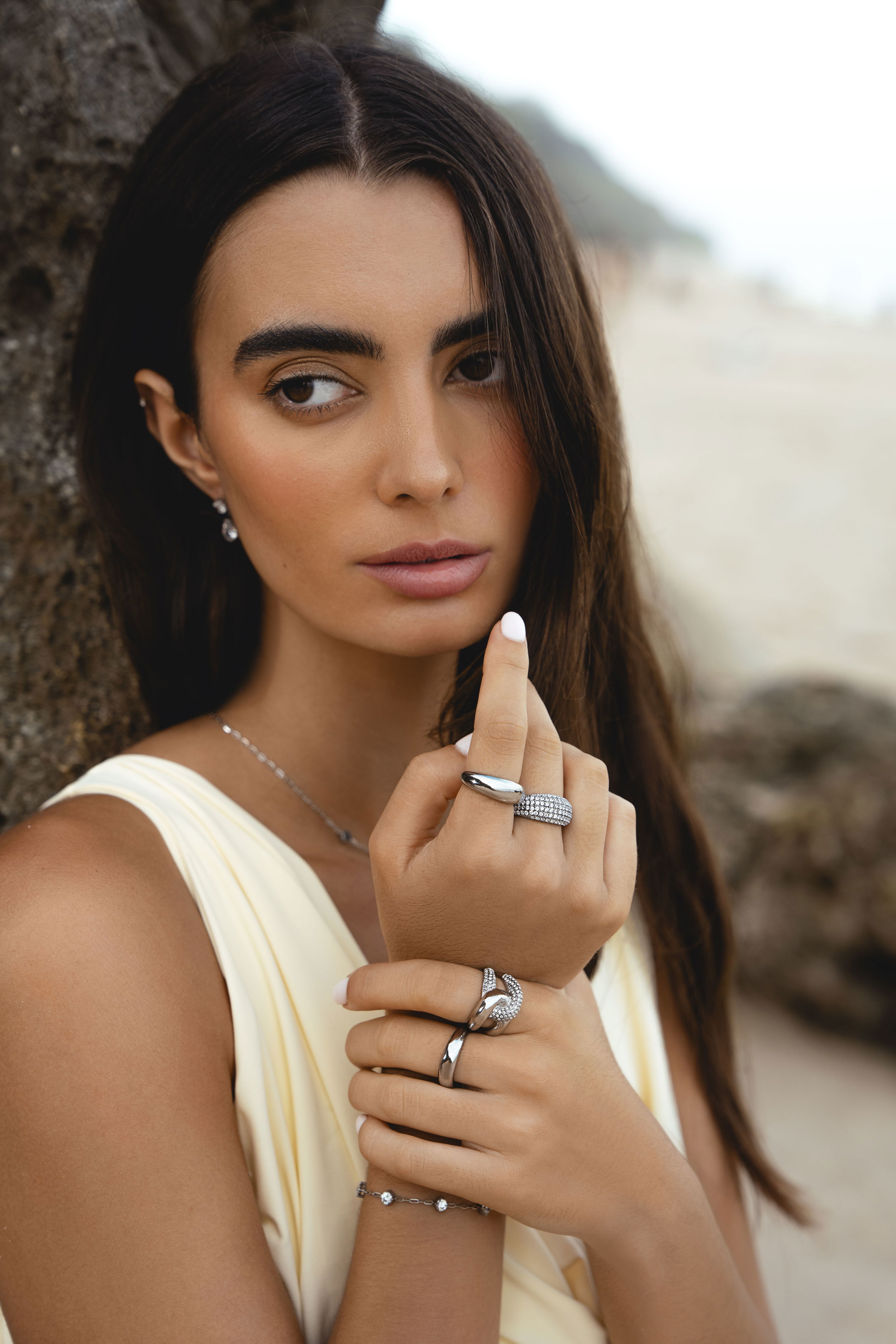Elise Klassisk Ring Silver Ton