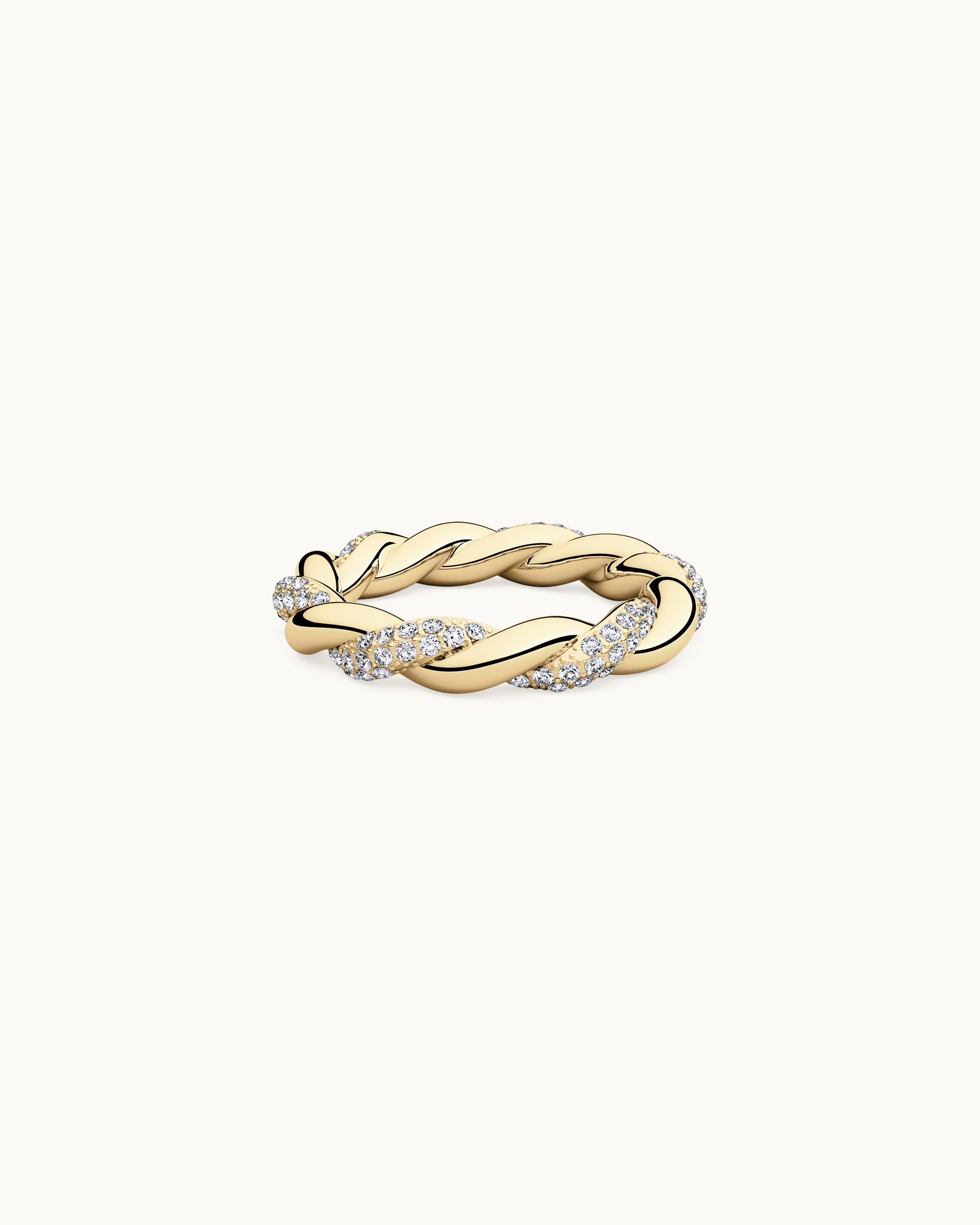 Isabella Flätad Pavé Ring Guld