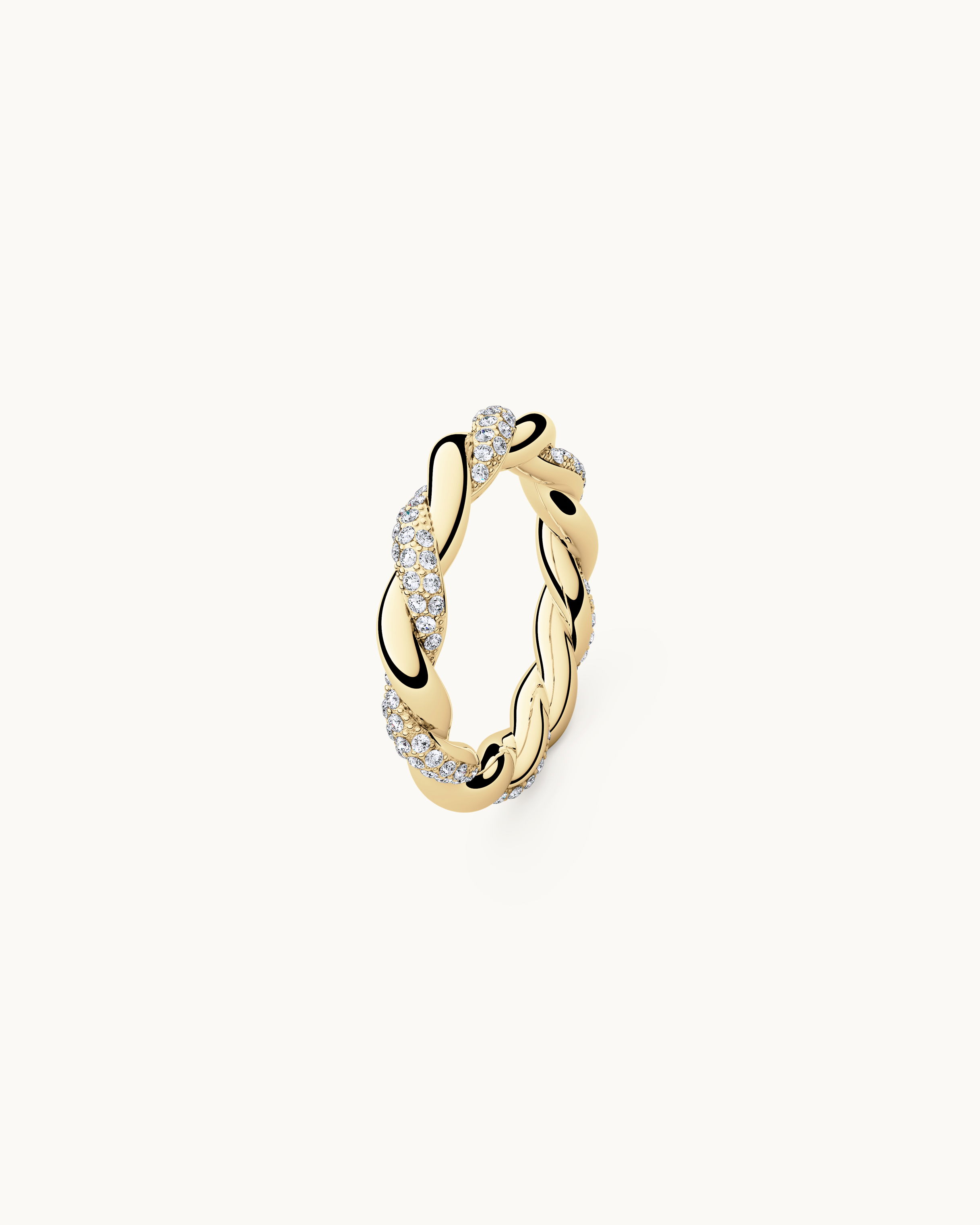 Isabella Flätad Pavé Ring Guld
