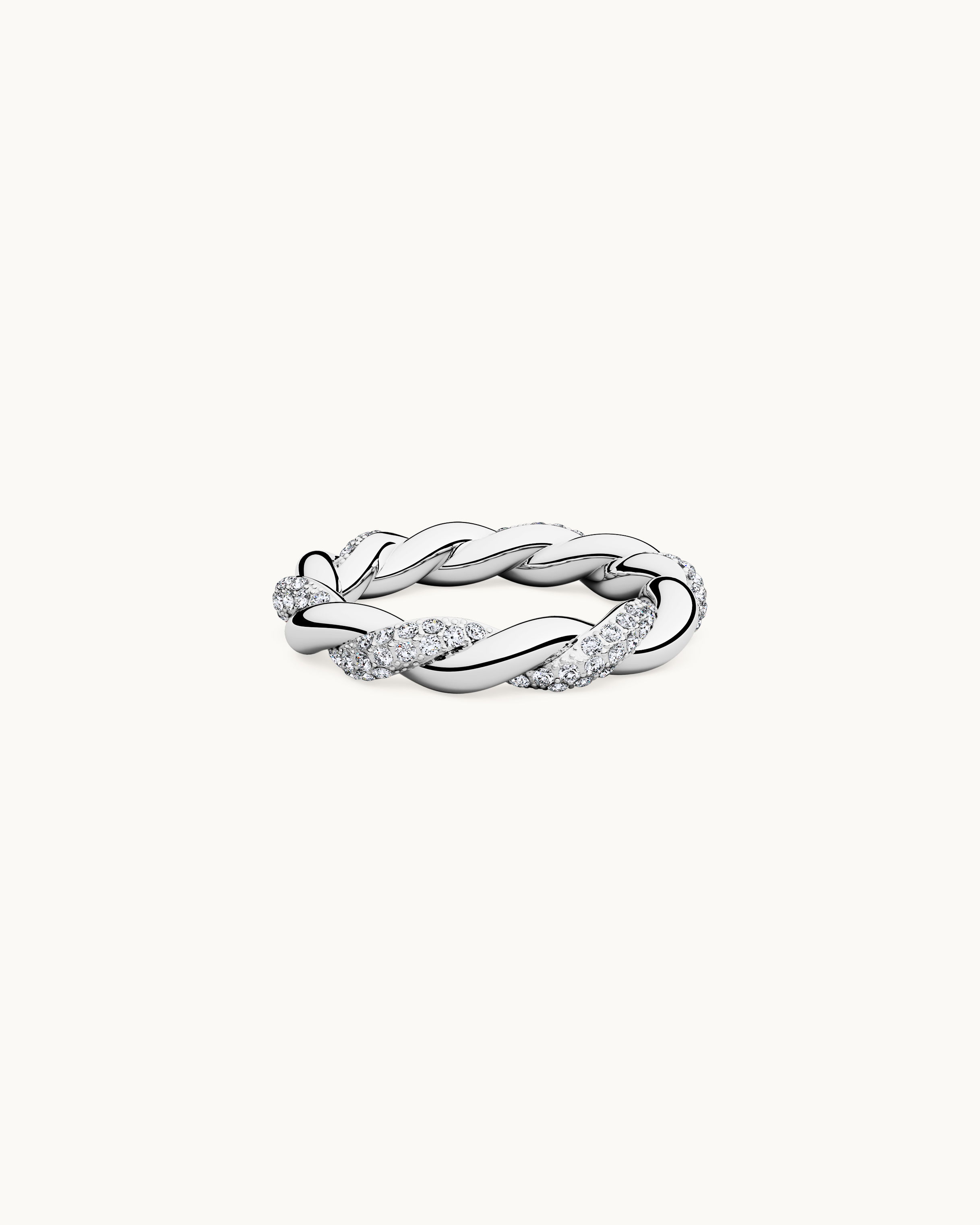 Isabella Flätad Pavé Ring Silver Ton