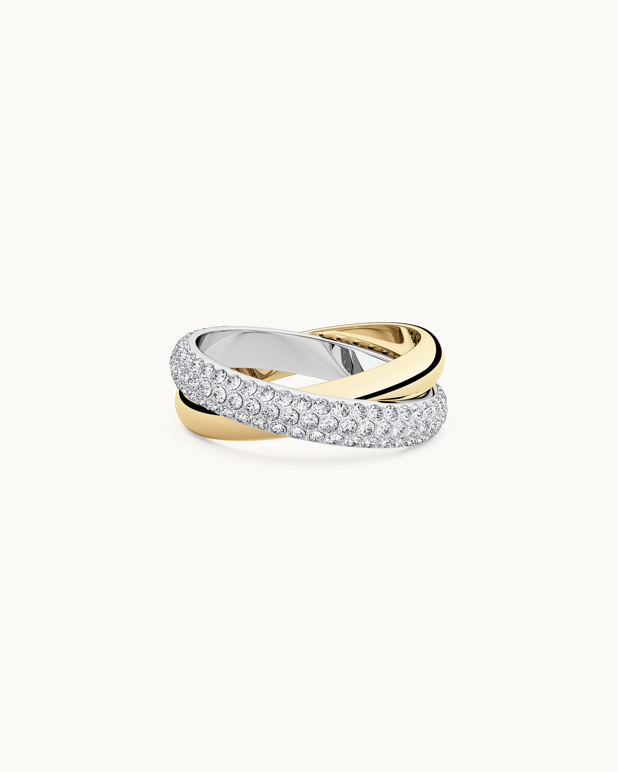 Iris Dubbel Pavé Ring Guld & Silver Ton