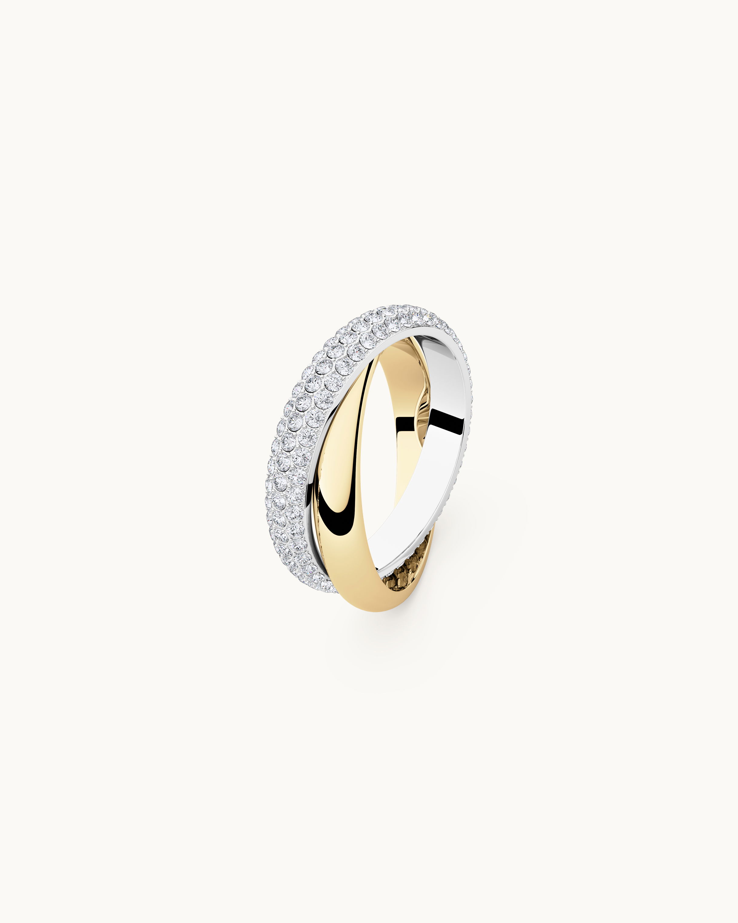 Iris Dubbel Pavé Ring Guld & Silver Ton