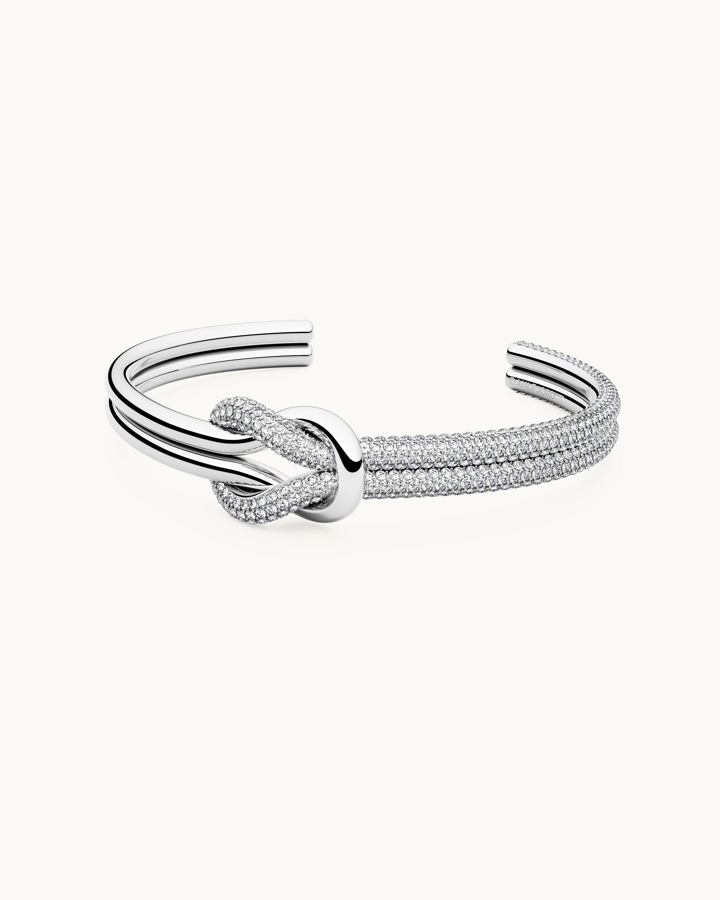 Ella Pavé Knut Armband Silver Ton