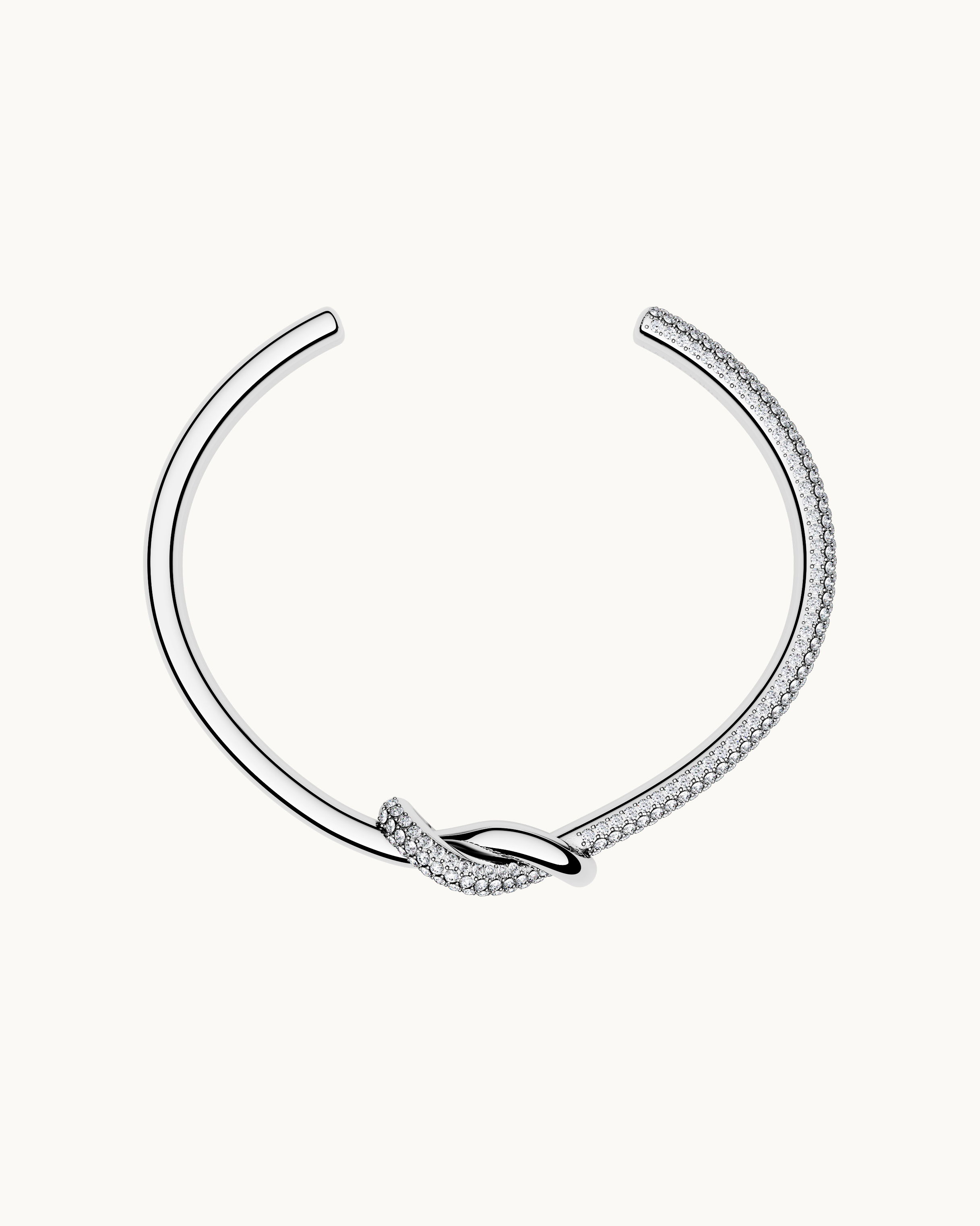 Ella Pavé Knut Armband Silver Ton