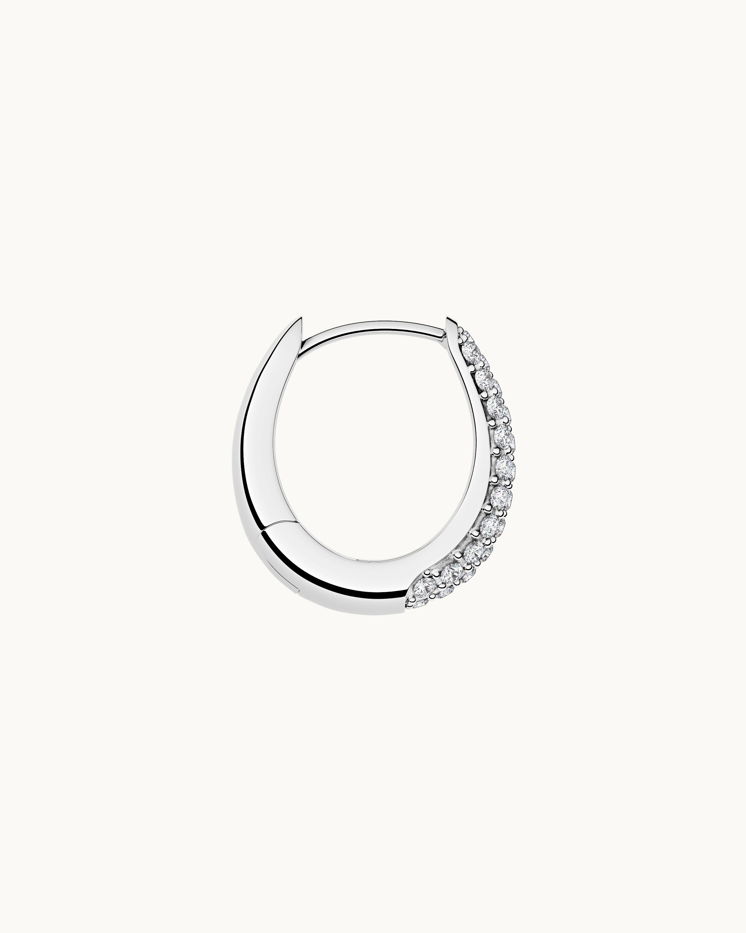 Elin Pavé Hoops Örhängen Silver Ton