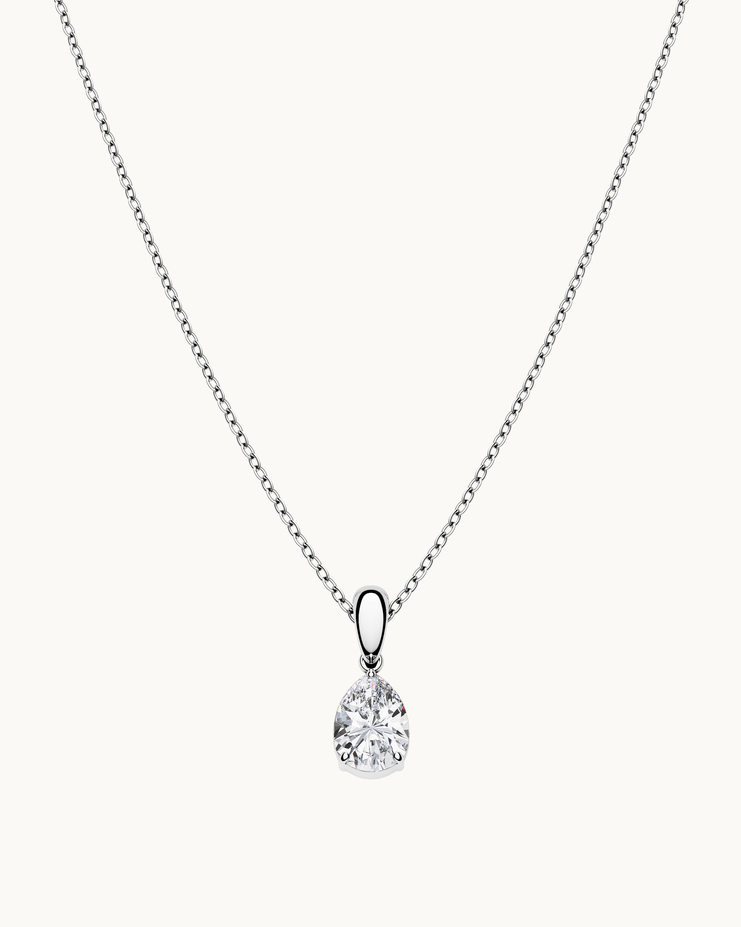 Julia Droppformat Halsband Silver Ton