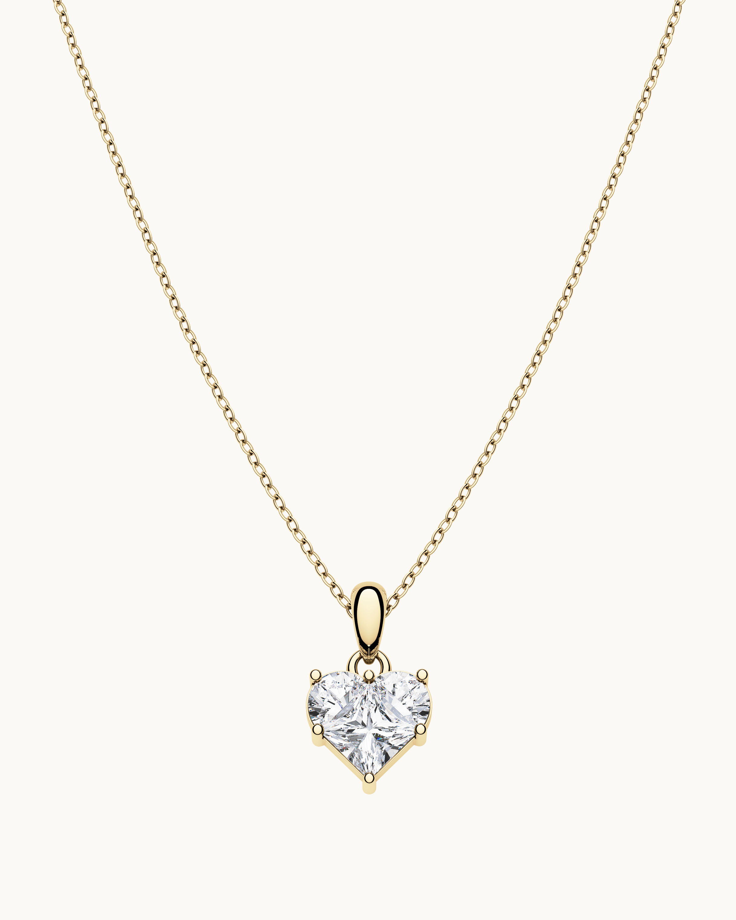 Leia Diamant Hjärta Halsband Guld
