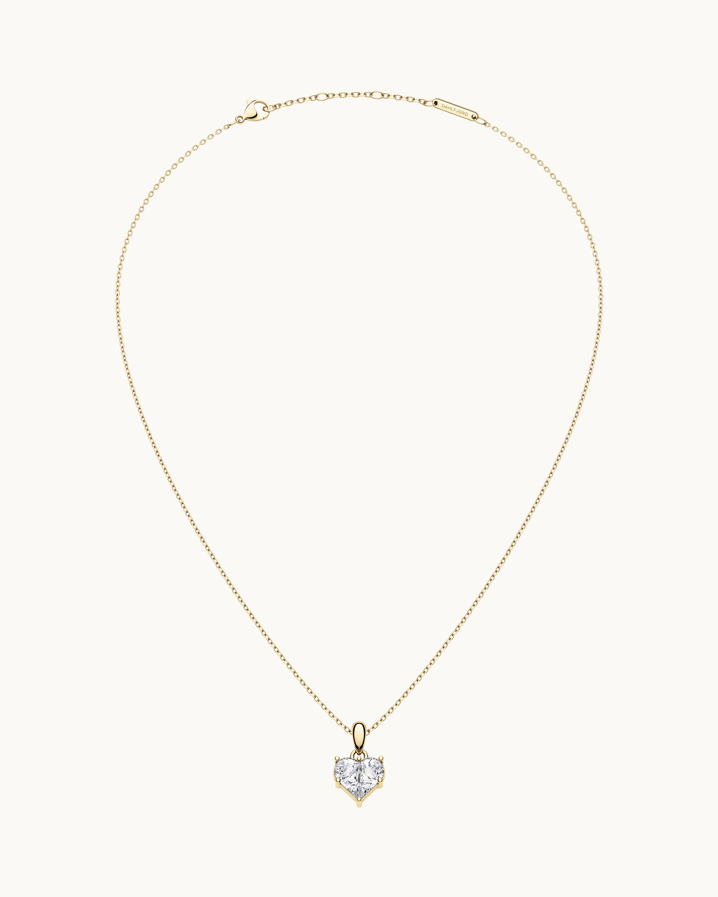 Leia Diamant Hjärta Halsband Guld