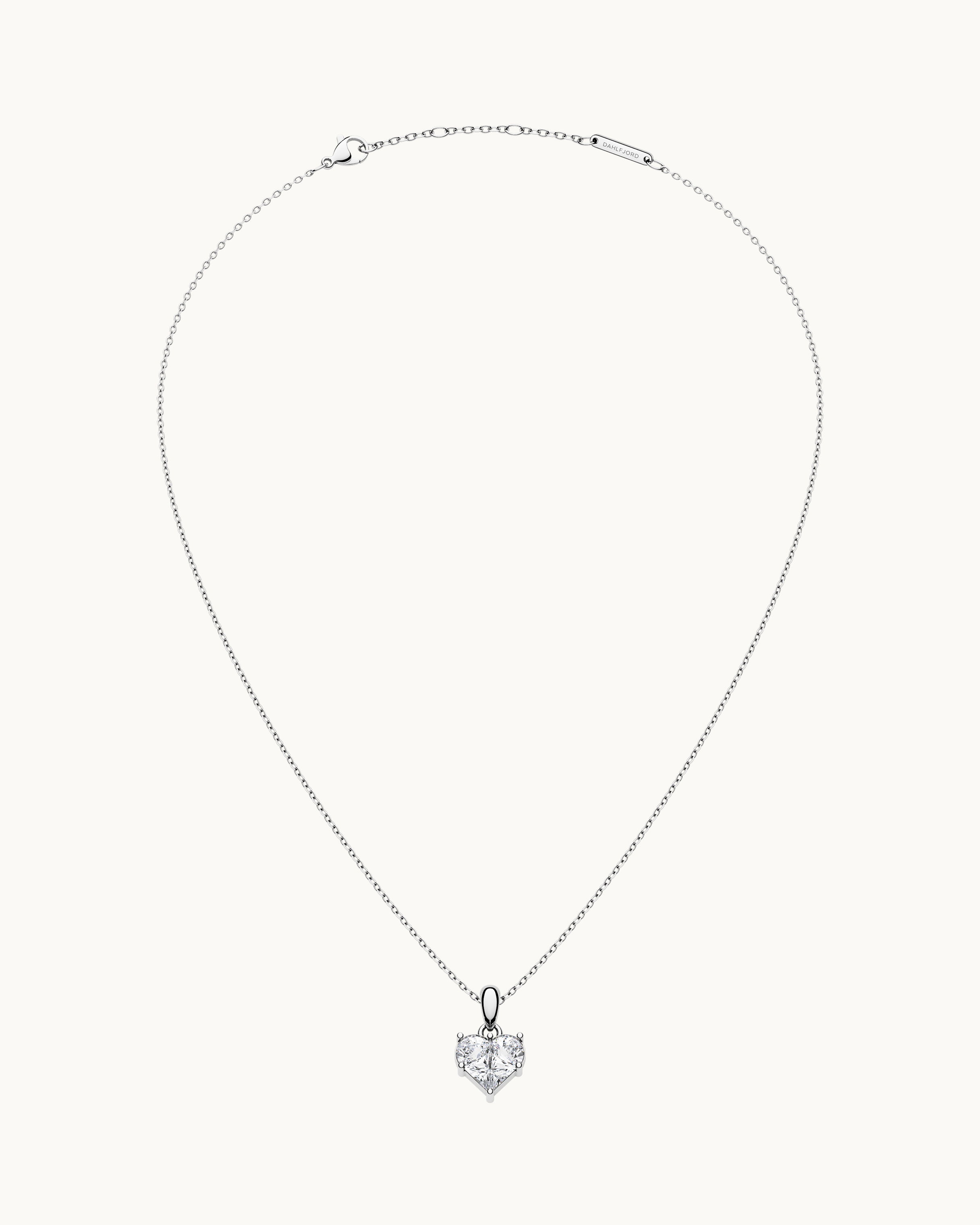 Leia Diamant Hjärta Halsband Silver Ton