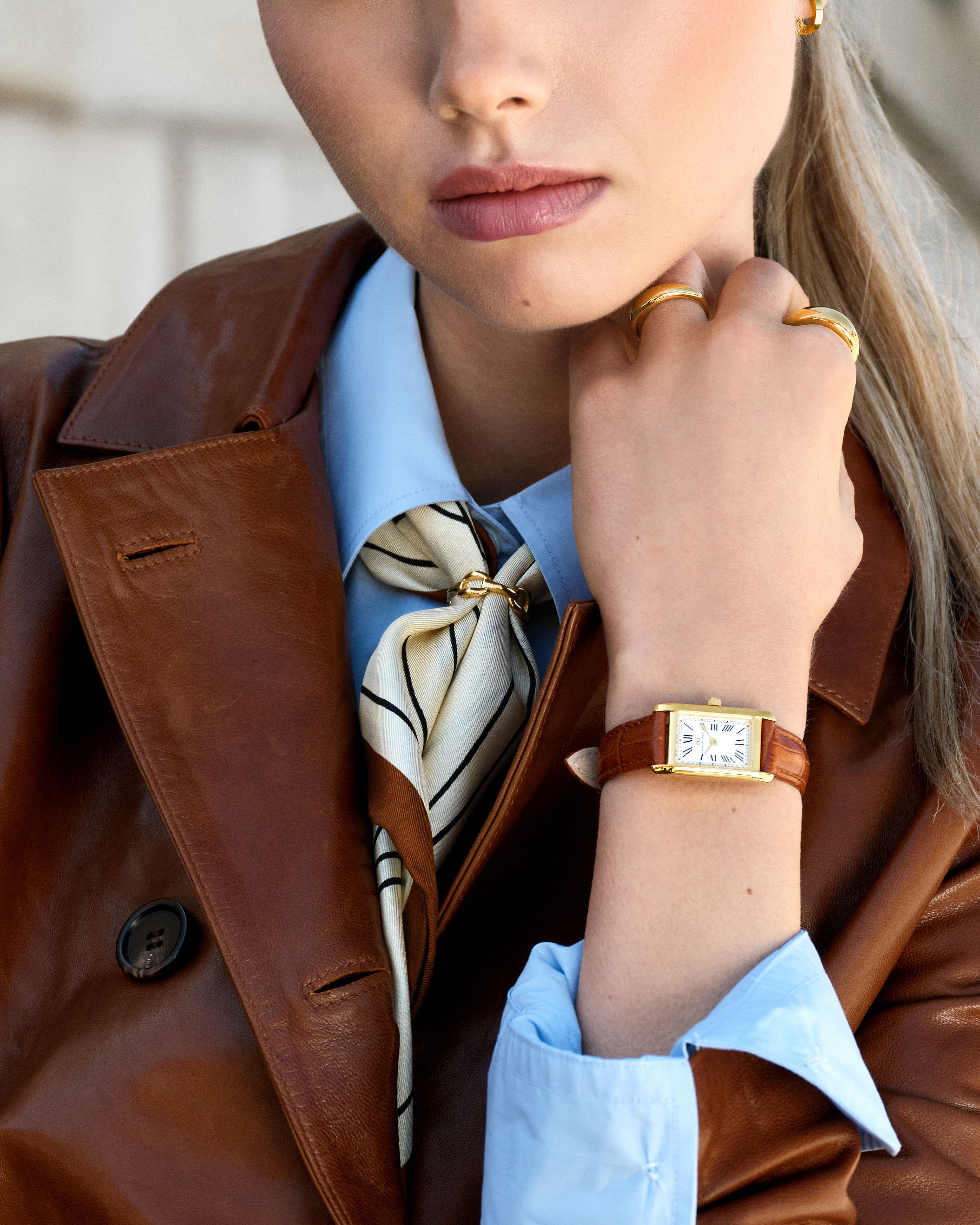 Hedvig Kedja Scarf Ring Guld