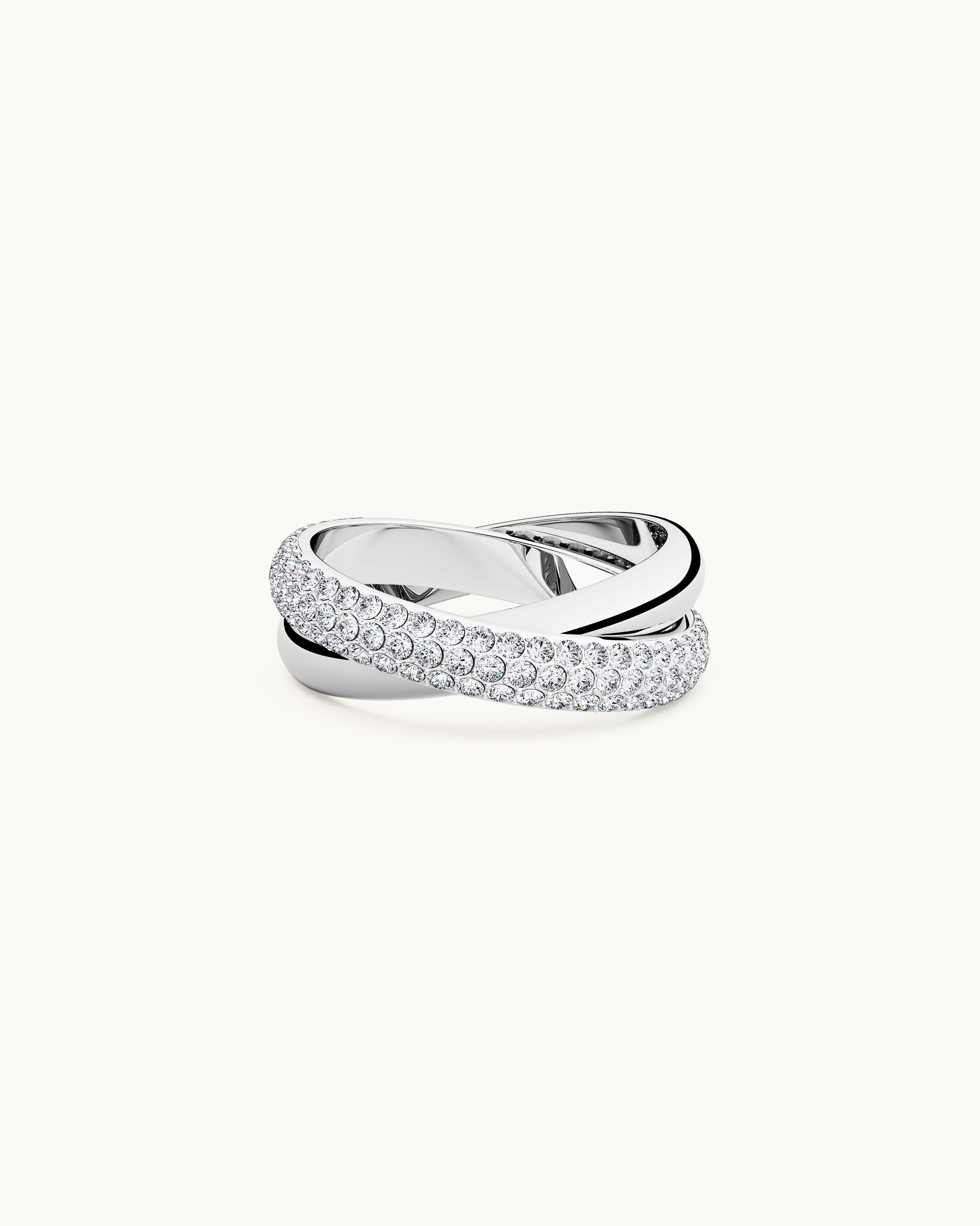 Iris Dubbel Pavé Ring Silver Ton
