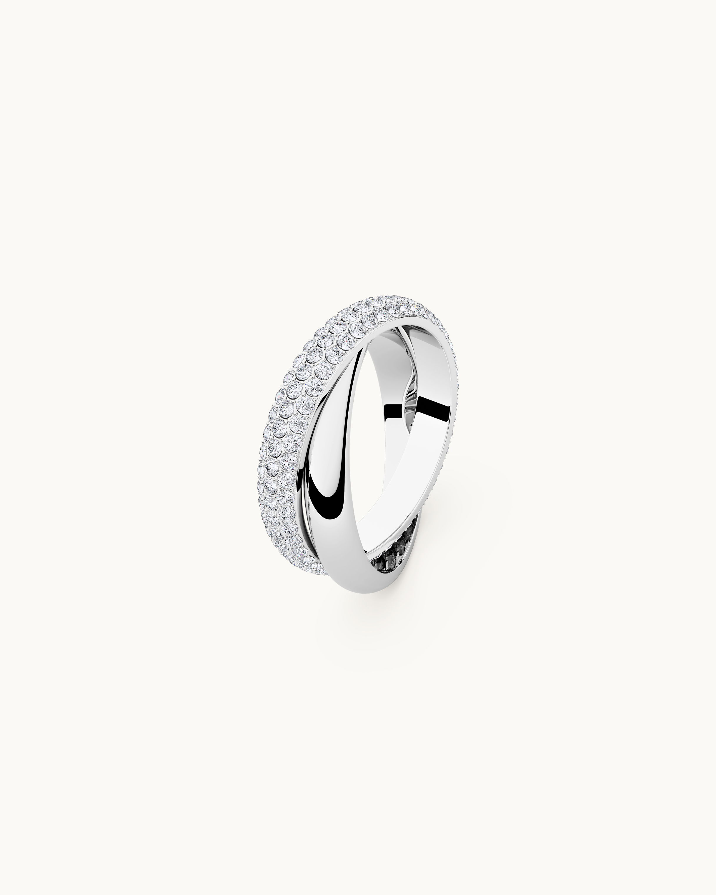 Iris Dubbel Pavé Ring Silver Ton