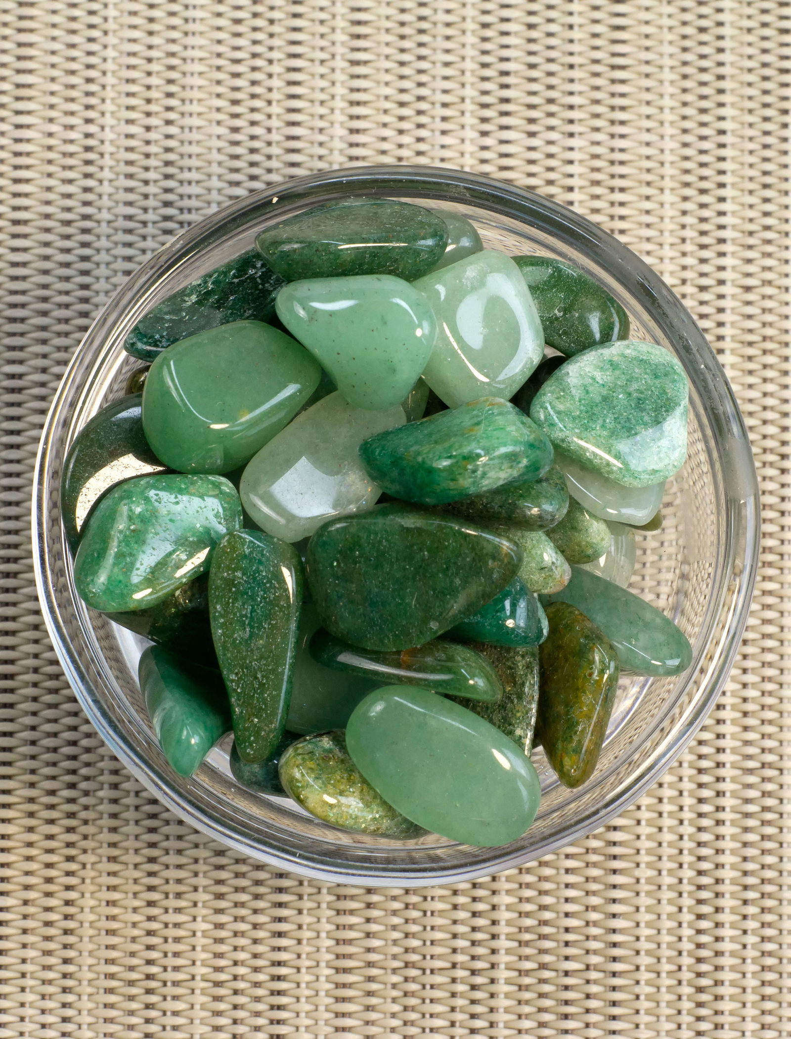 Trumlad sten aventurin grön