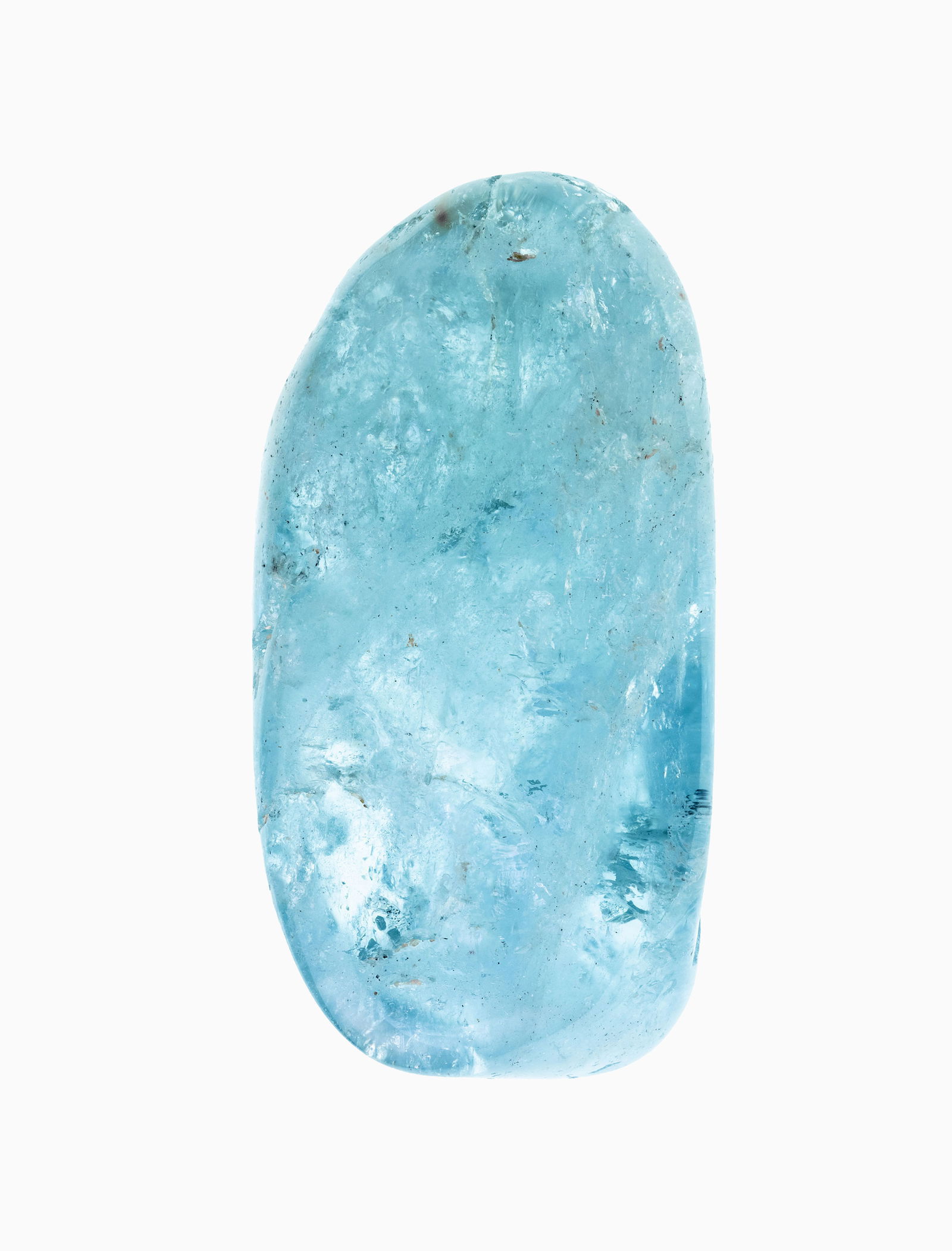 Akvamarin trumlad sten