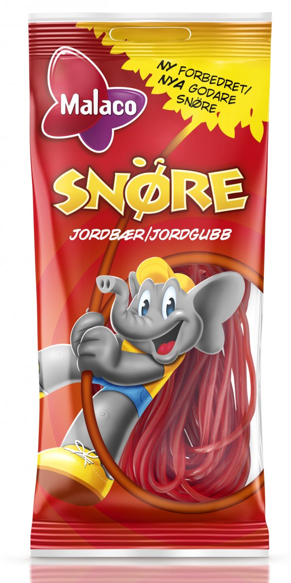 Malaco Snöre Jordgubb 94 g