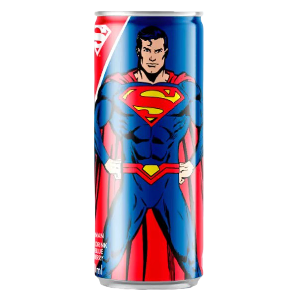 Superman Soda Drink Sour Blue Raspberry 24 x 250 ml