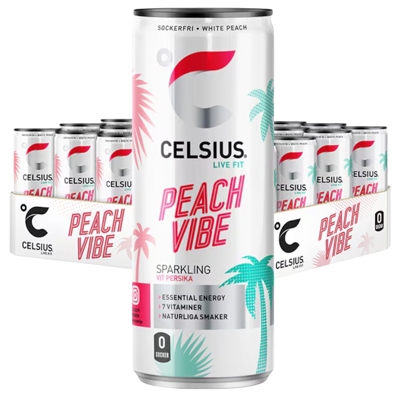 Celsius Peach Vibe 24 x 330 ml