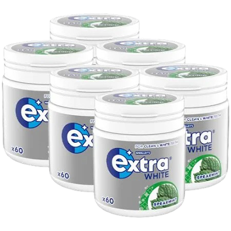 Extra White Spearmint Tuggummiburk 6 x 84 g