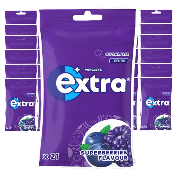 Extra Superberries Tuggummipåse 29g 30-Pack