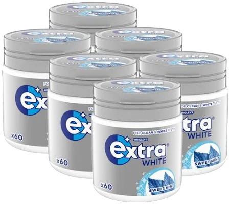 Extra White Sweet Mint Tuggummiburk 6 x 84 g